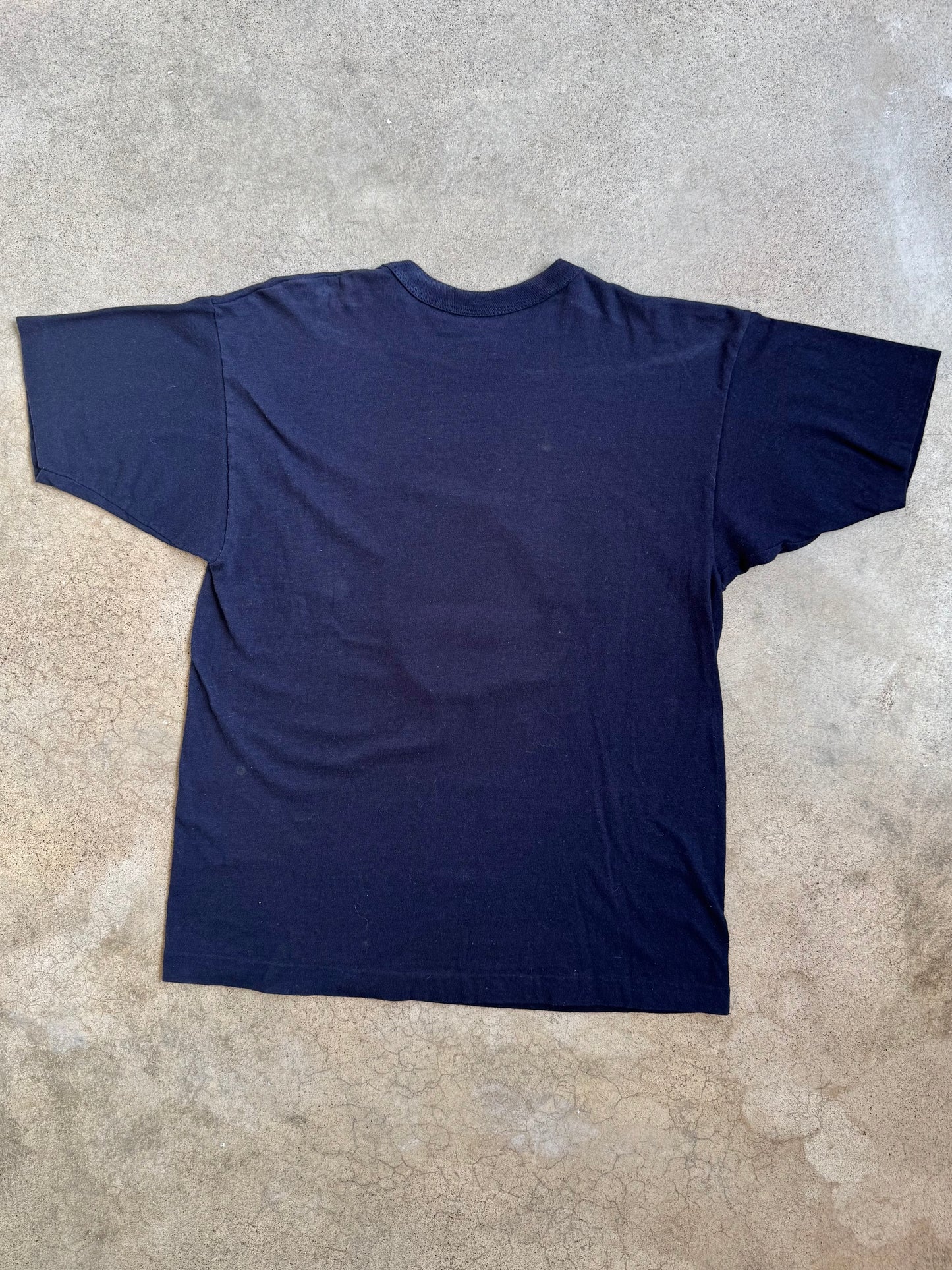 Vintage 1980s Champion Navy Blue Chicago Bears Graphic Tee | Large