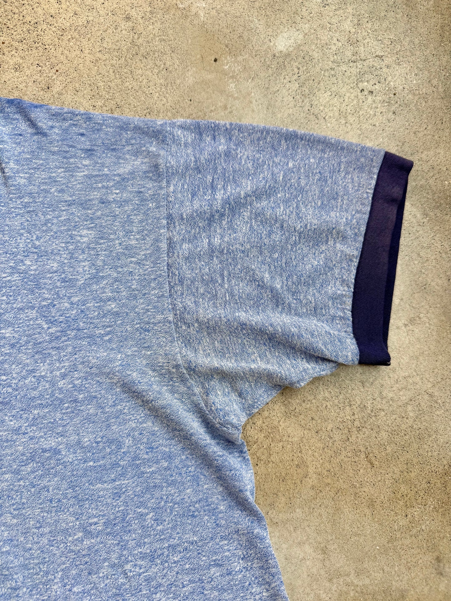 Vintage 1970s Blue Mickey Mouse Graphic Reworked Wide Neck Tee | XL