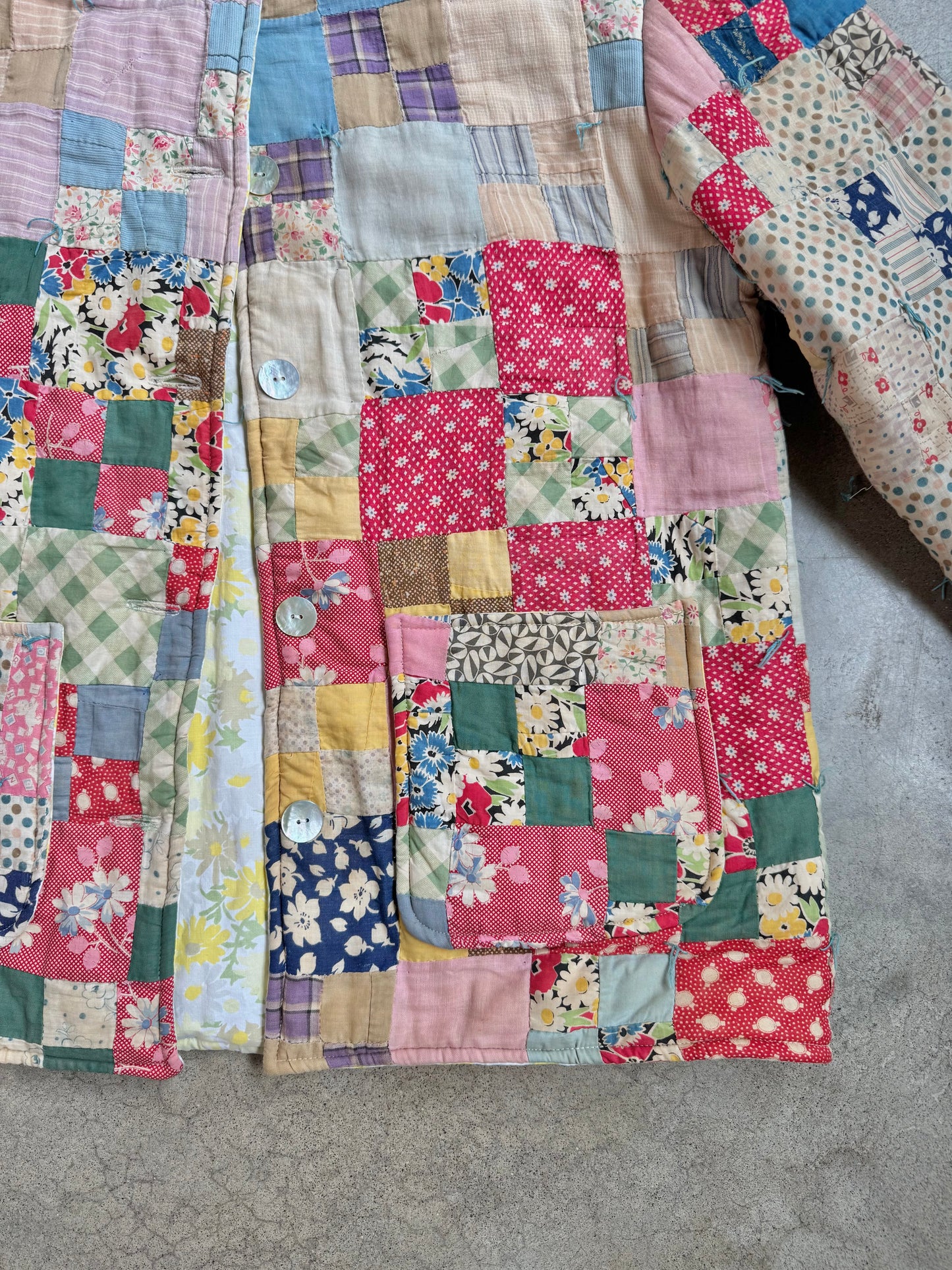 Vintage Handmade Patchwork Quilted Jacket | Large
