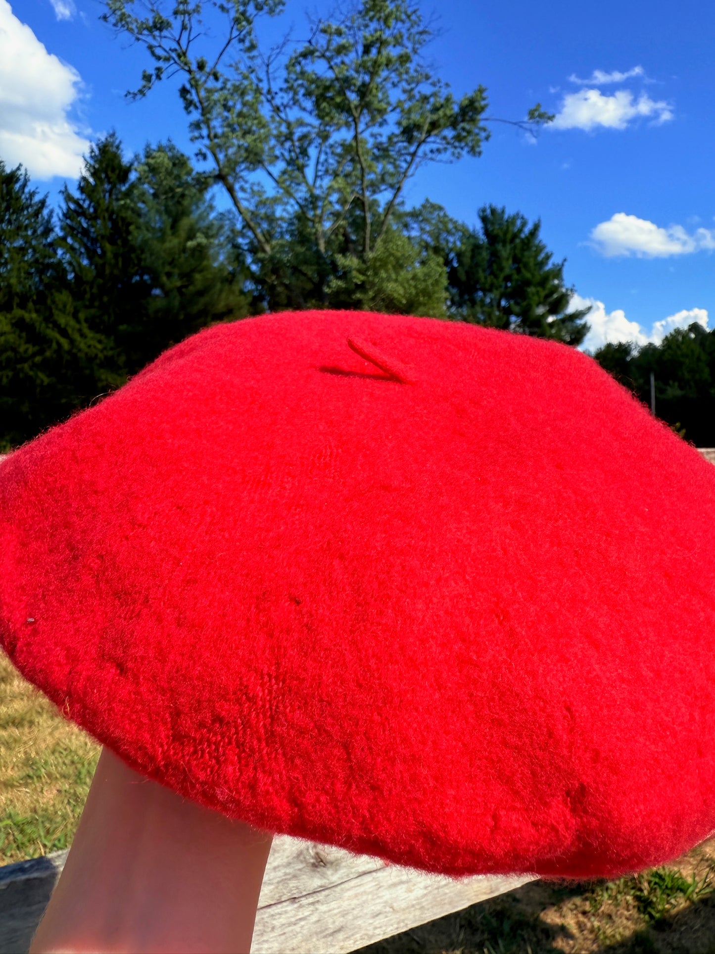 Vintage “Meet Me in Paris” Courvoisier Red Wool Beret