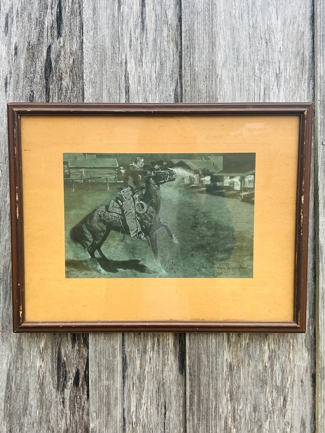 1906 Frederic Remington "An Argument With The Town" Framed Art