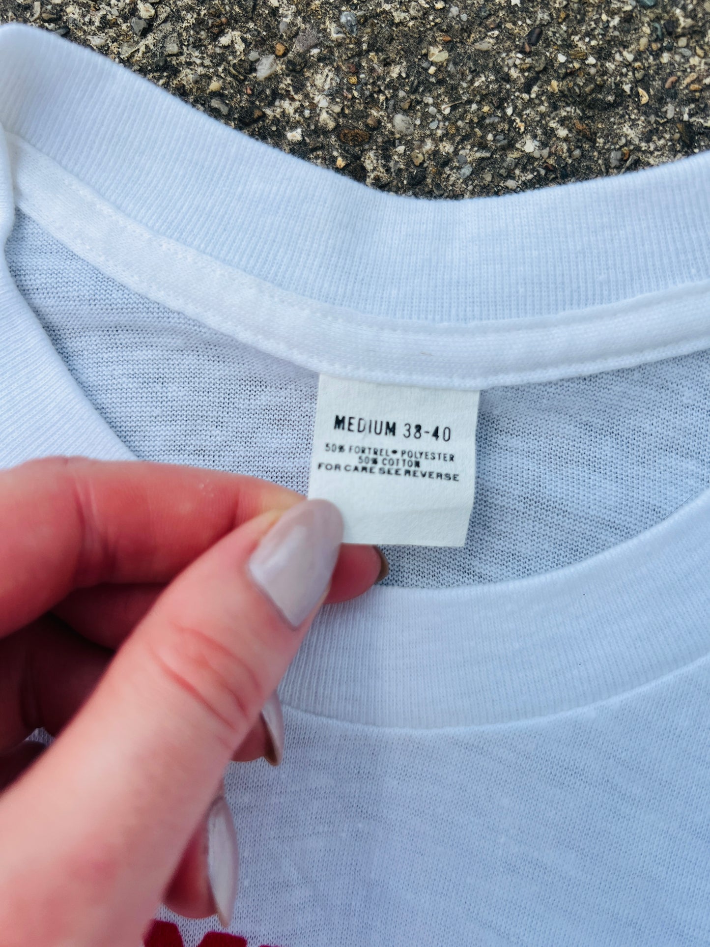 Vintage 1970s YMCA Columbus Day Run White Graphic Tee | XS/S