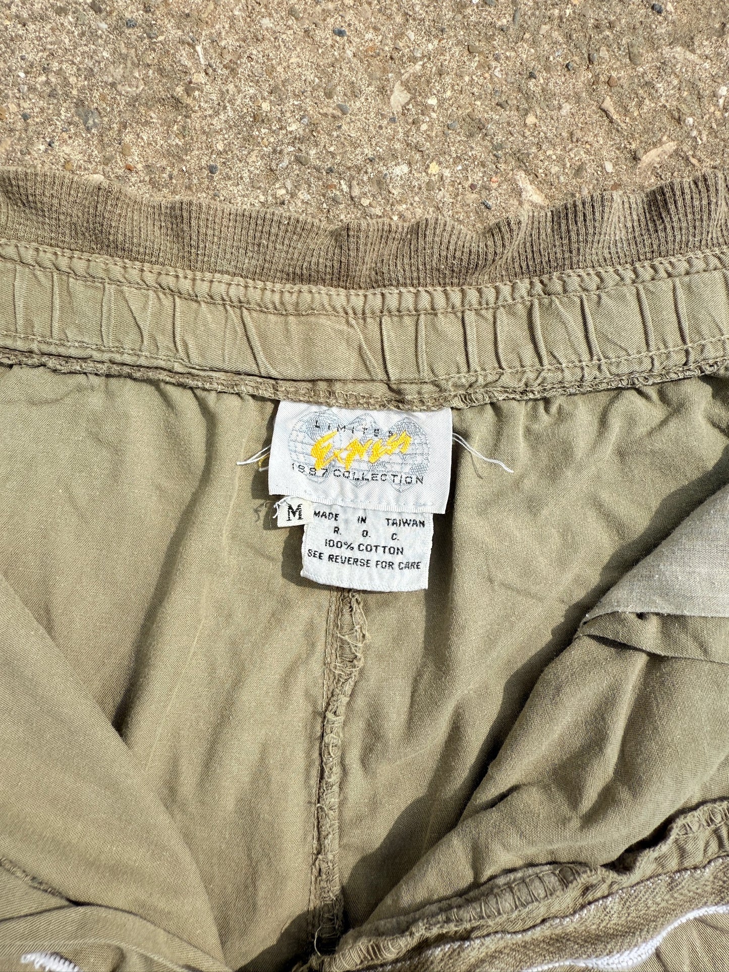 Vintage 1980s Limited Express Khaki Cinched Waist Cotton Shorts | Medium
