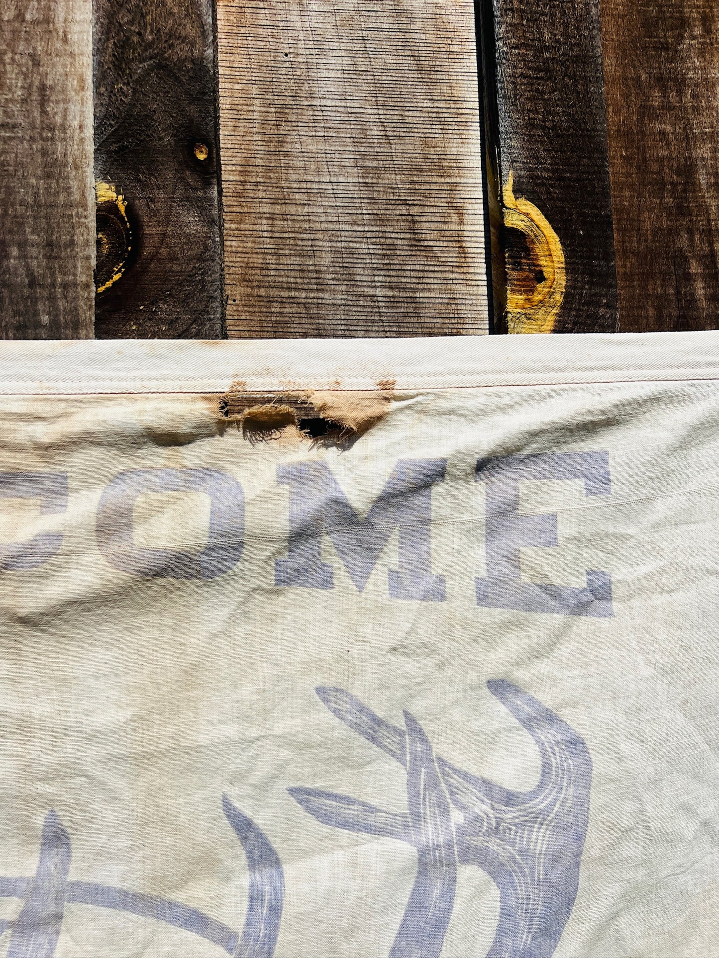 Vintage 1930s Welcome Elks Distressed Banner