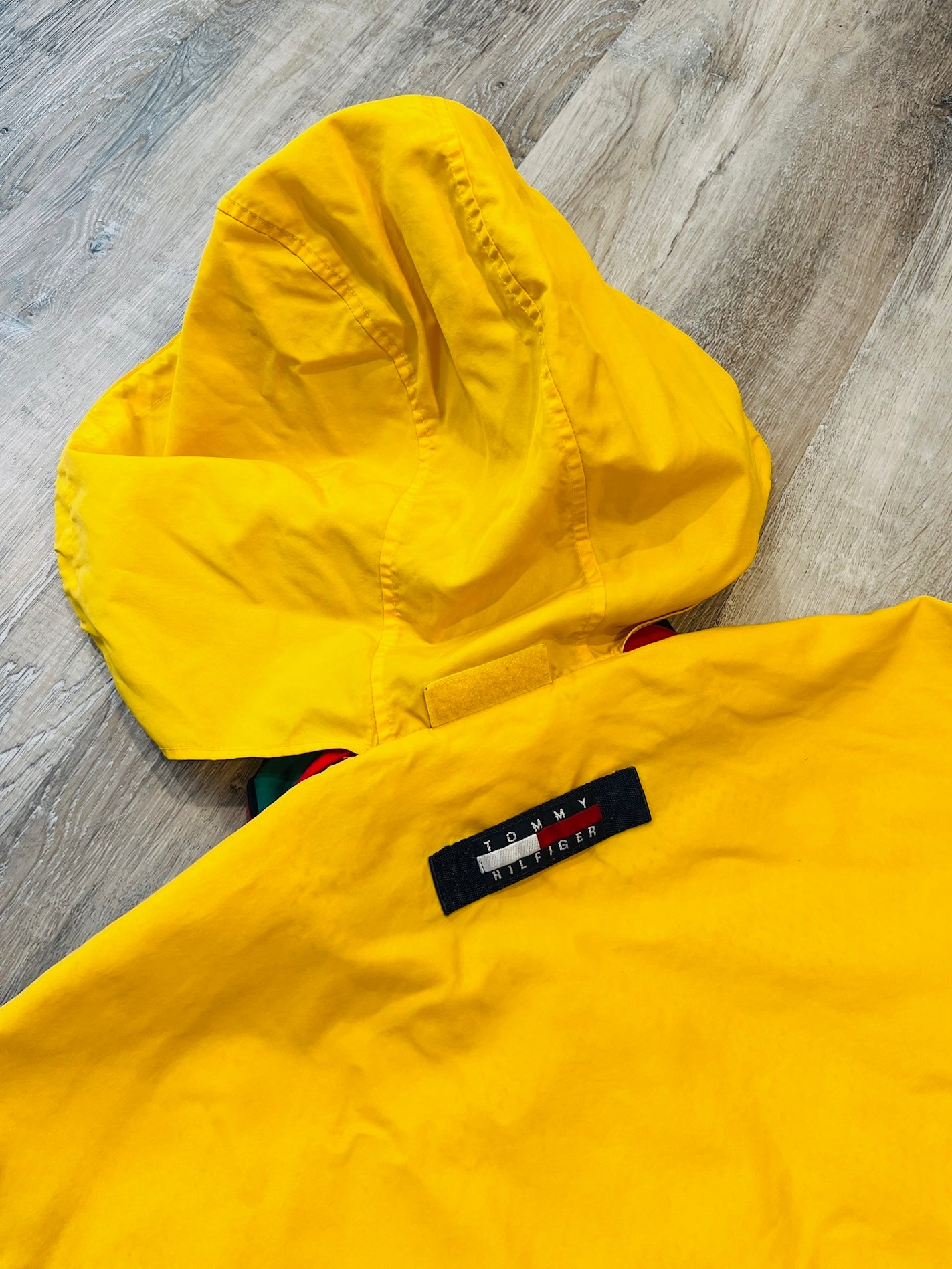 Vintage 1990s Tommy Hilfiger Yellow Raincoat | XL