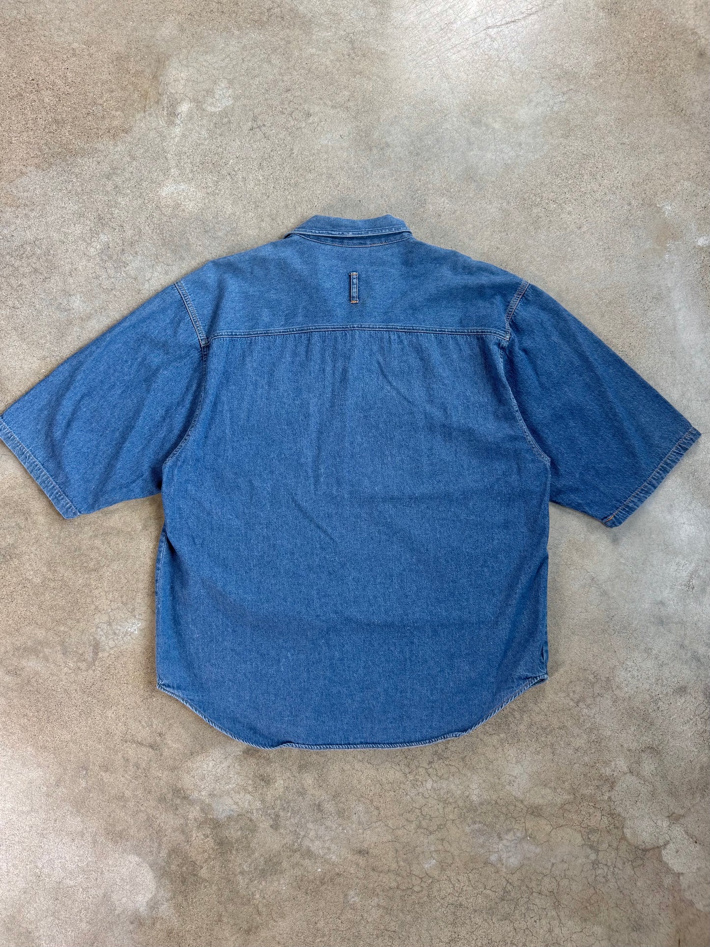 Vintage 1990s Jordache Short Sleeve Denim Utility Shirt | Medium