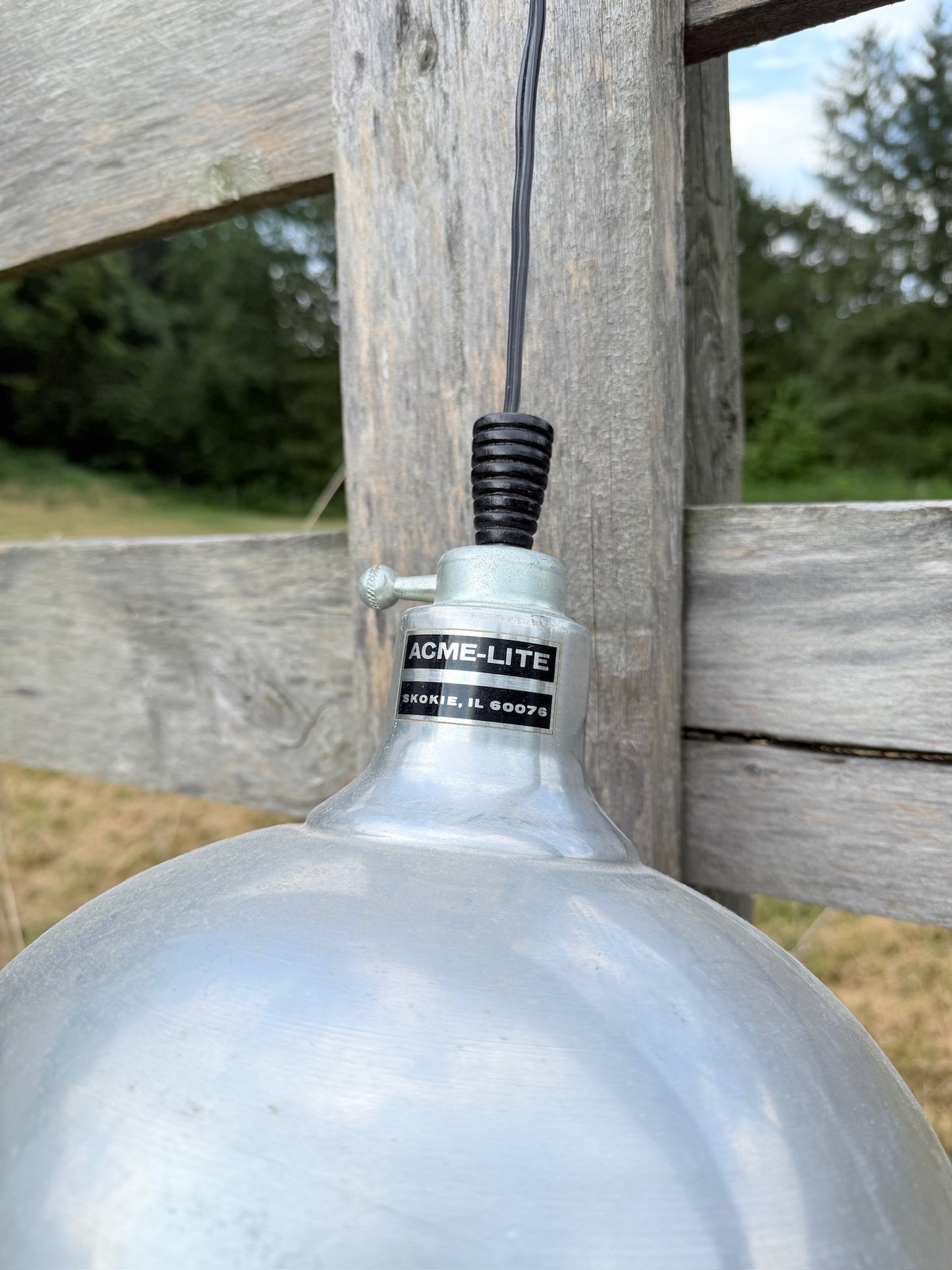 Vintage 1950s ACME Lite Metal Hanging Lamp