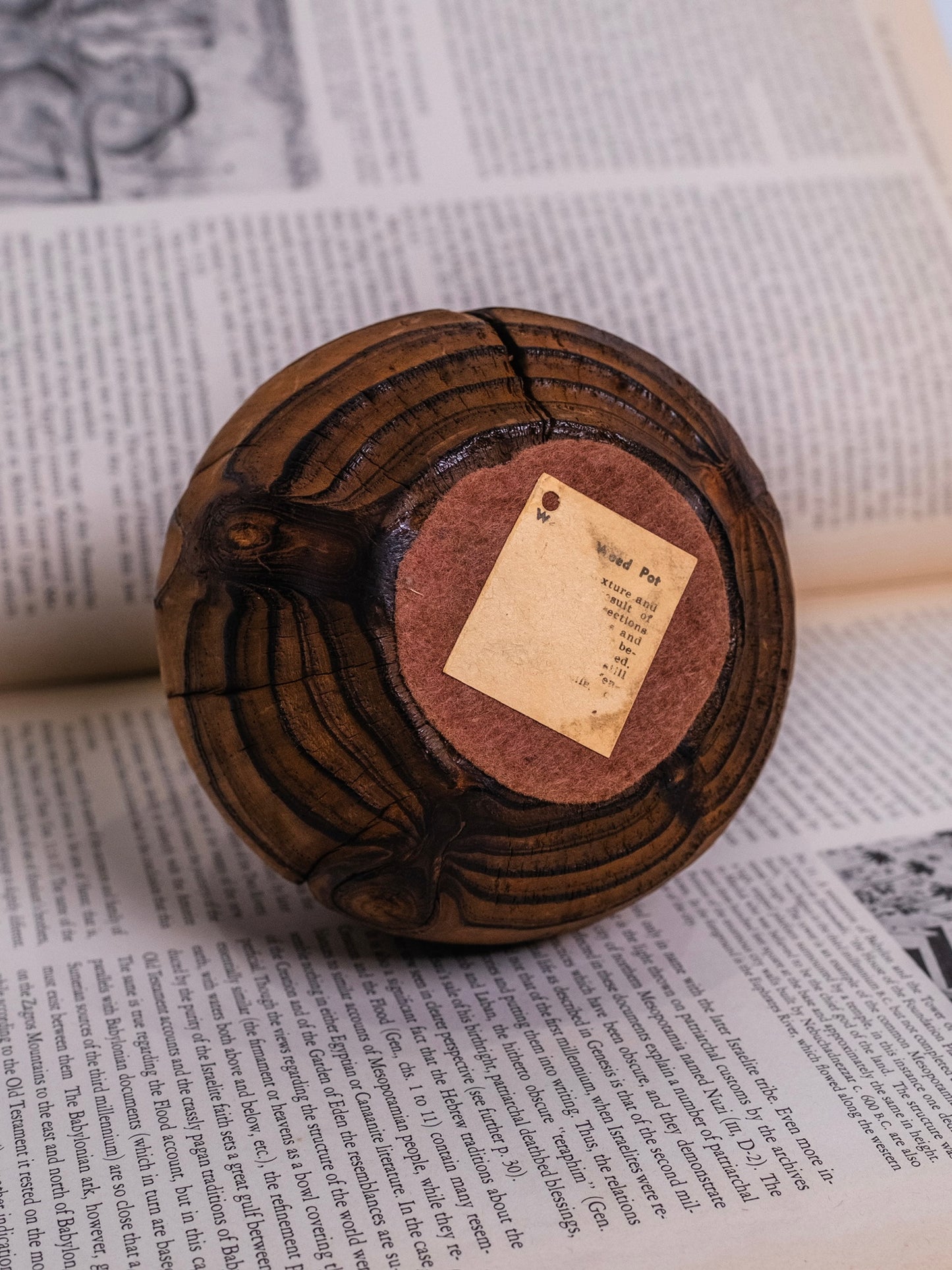 Vintage 1960s Hand-Turned Wood Vase Weed Pot