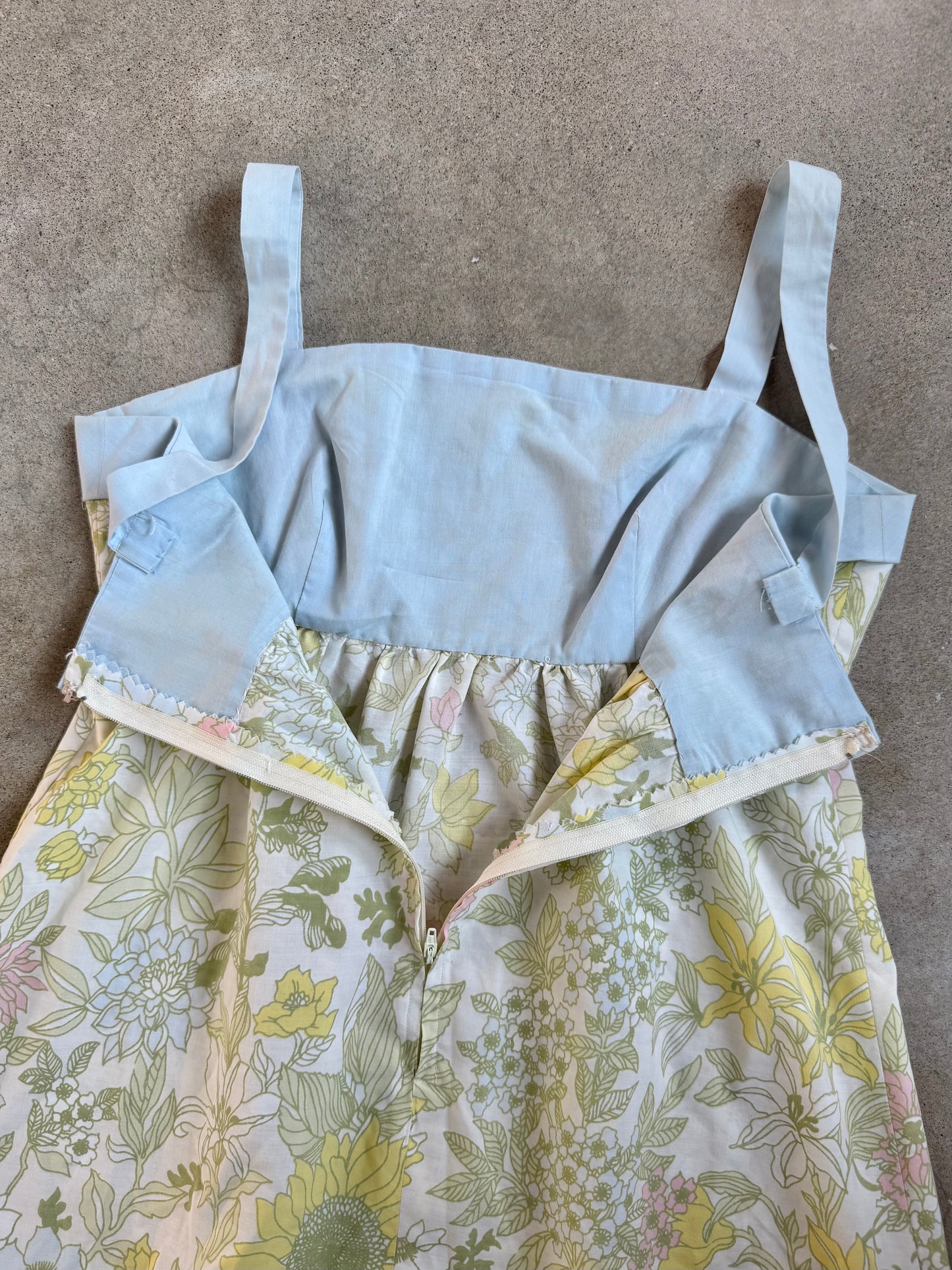 Vintage 1970s Handmade Floral Babydoll Mini Dress | S/M
