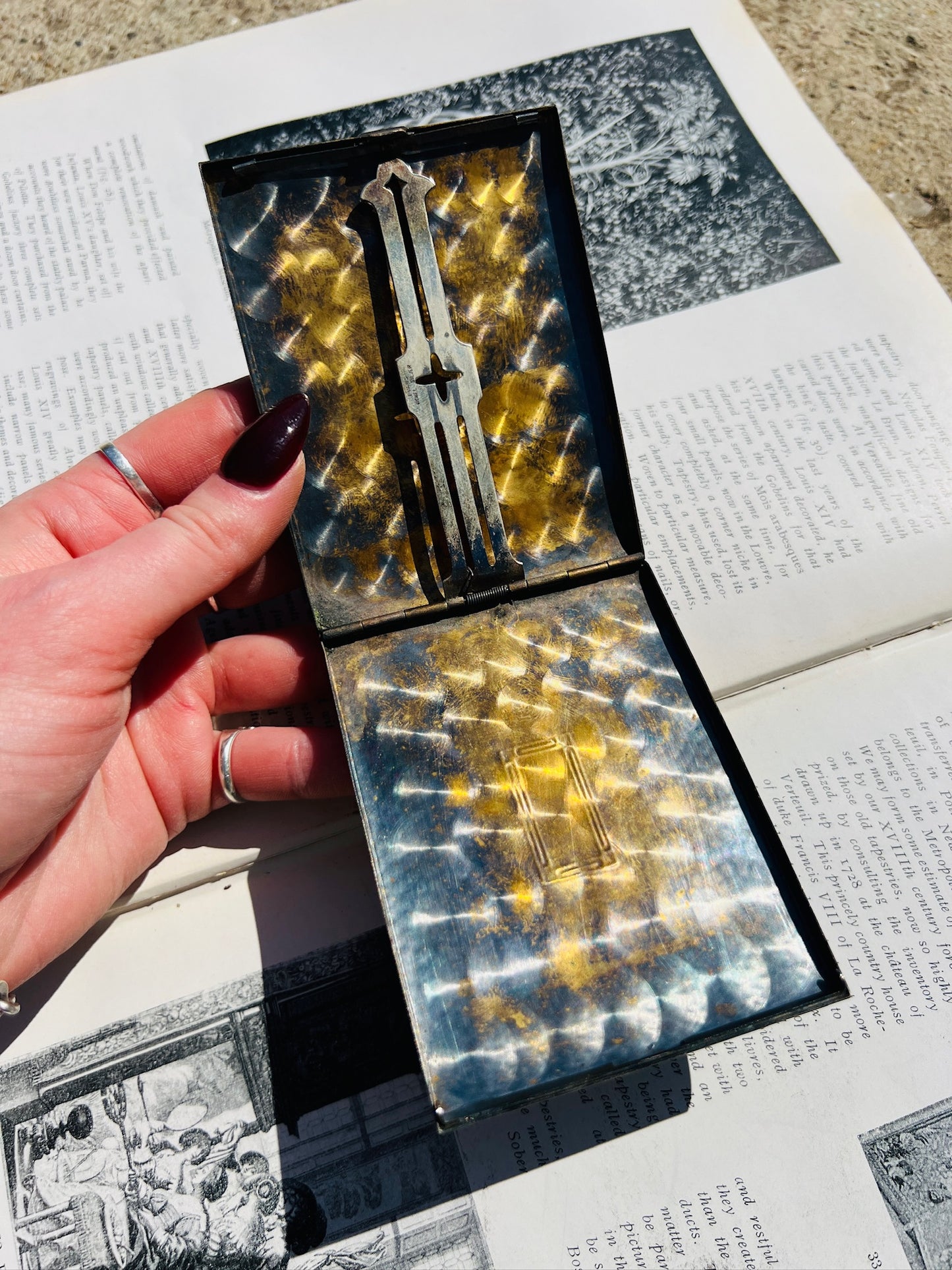 Vintage 1920s Evan's Nickel Silver Cigarette Case