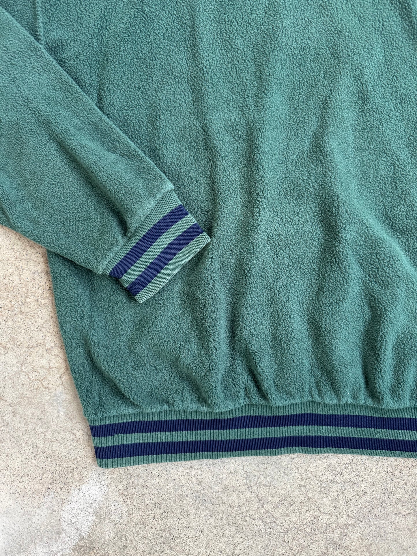 Vintage 1990s Chaps Ralph Lauren Green Fleece Crewneck Pullover | XL