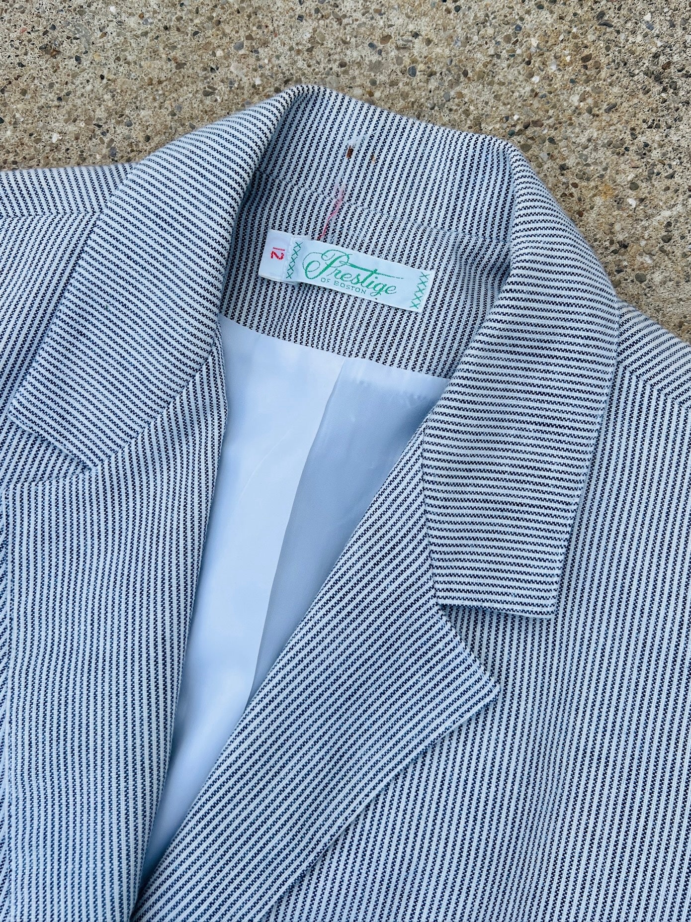 Vintage 1980s Prestige of Boston Pinstripe Two-Piece Culotte Suit Set | S/M