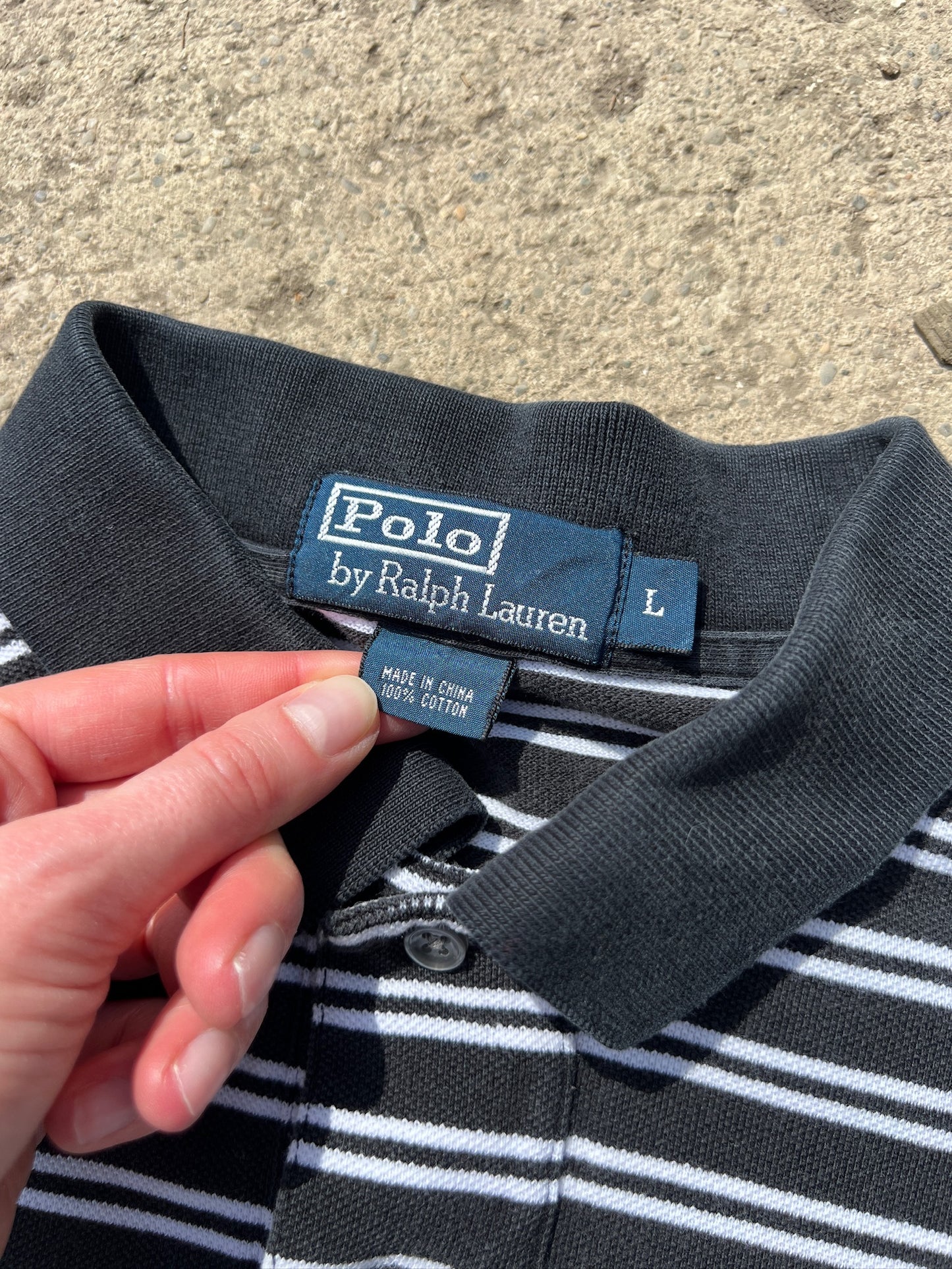Vintage 1990s Polo Ralph Lauren Striped Polo Shirt | Large