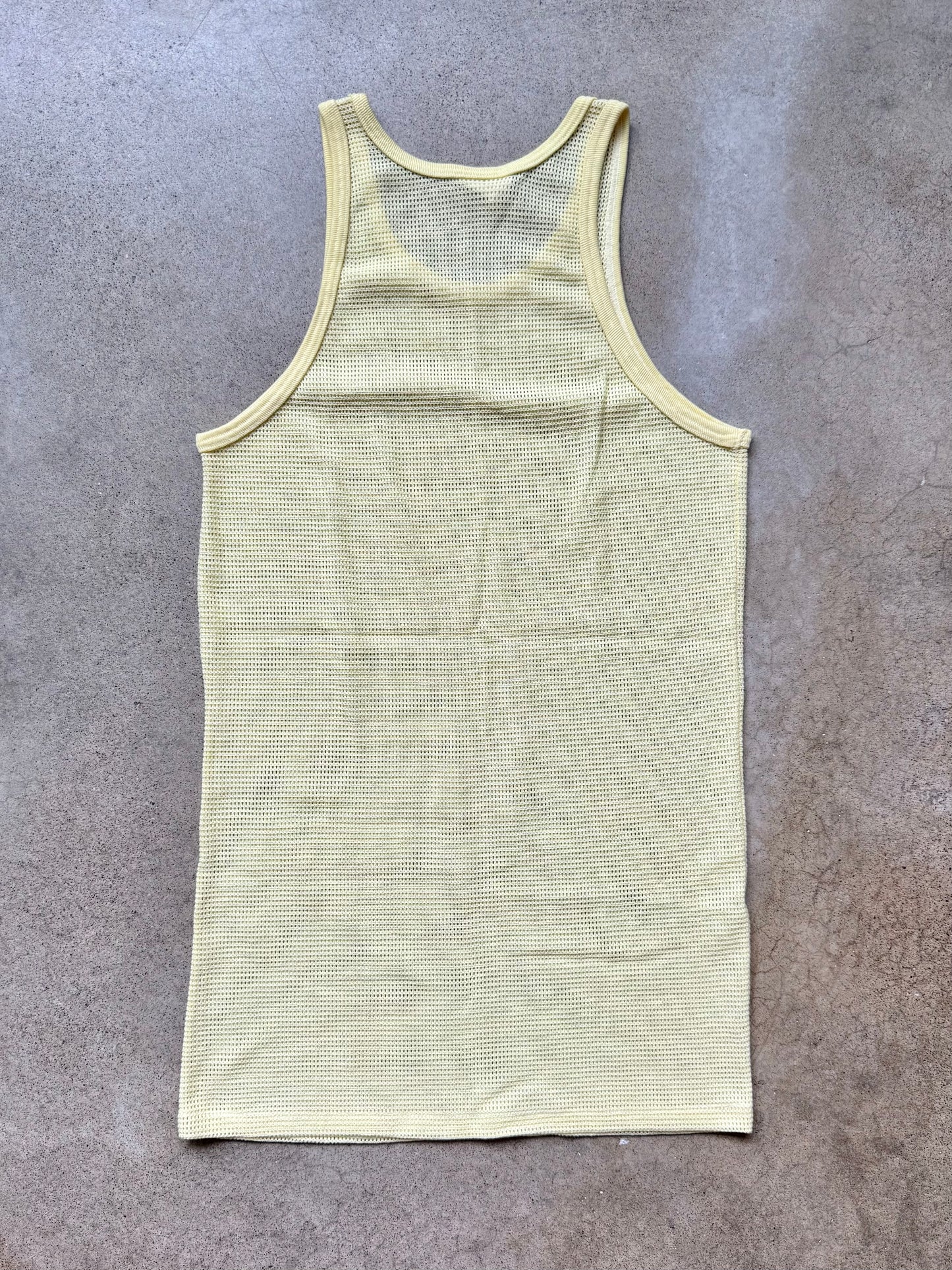 Vintage 1960s Munsingwear Yellow Mesh Tank Top | Medium