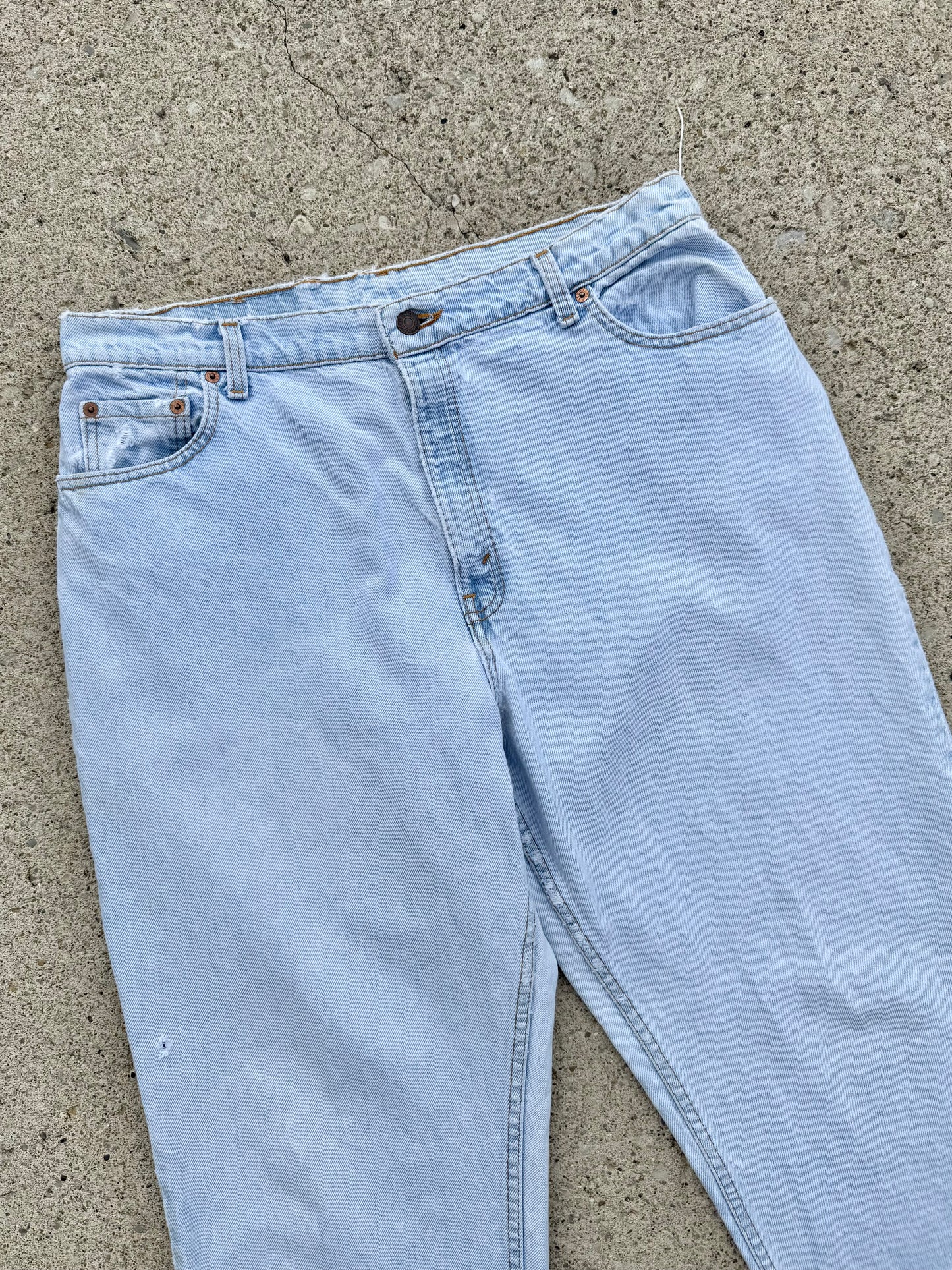 Vintage 1990s Levi’s 551 Distressed Light Wash Jeans | Waist 36”