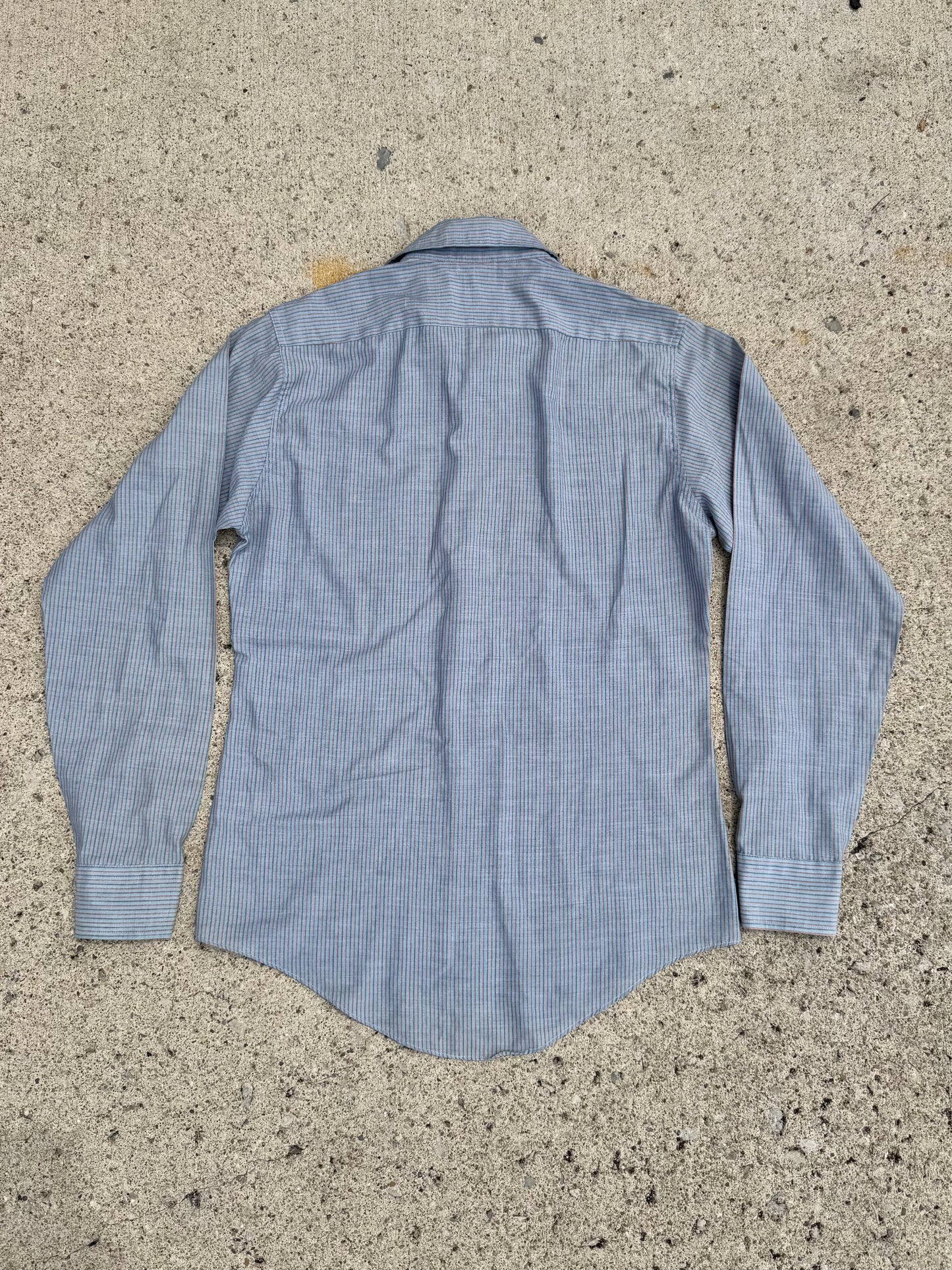 Vintage 1980s Levi's Grey Striped Button-Up Shirt | Small