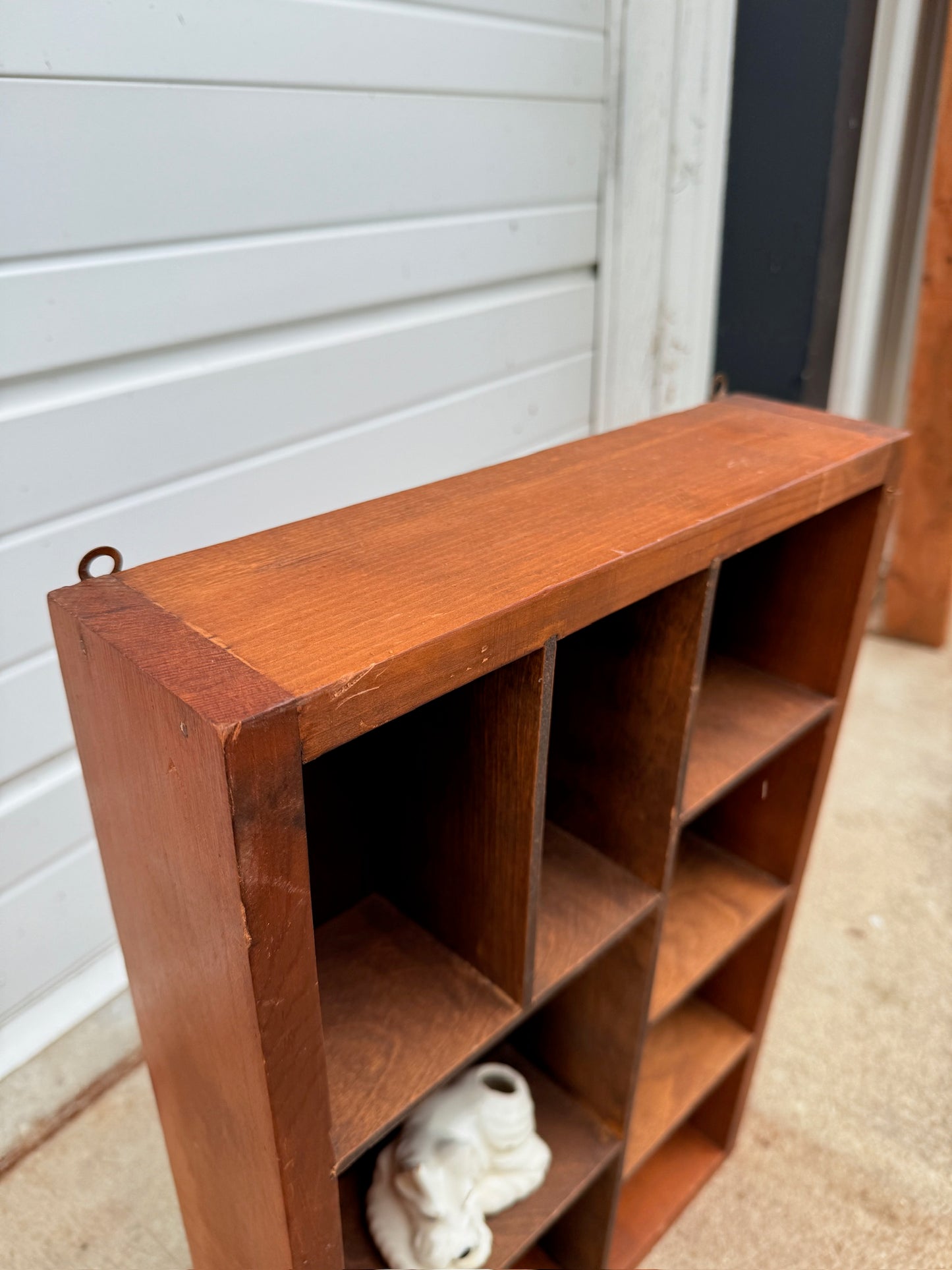 Vintage 1960s Solid Wood Wall Mount Shadow Box