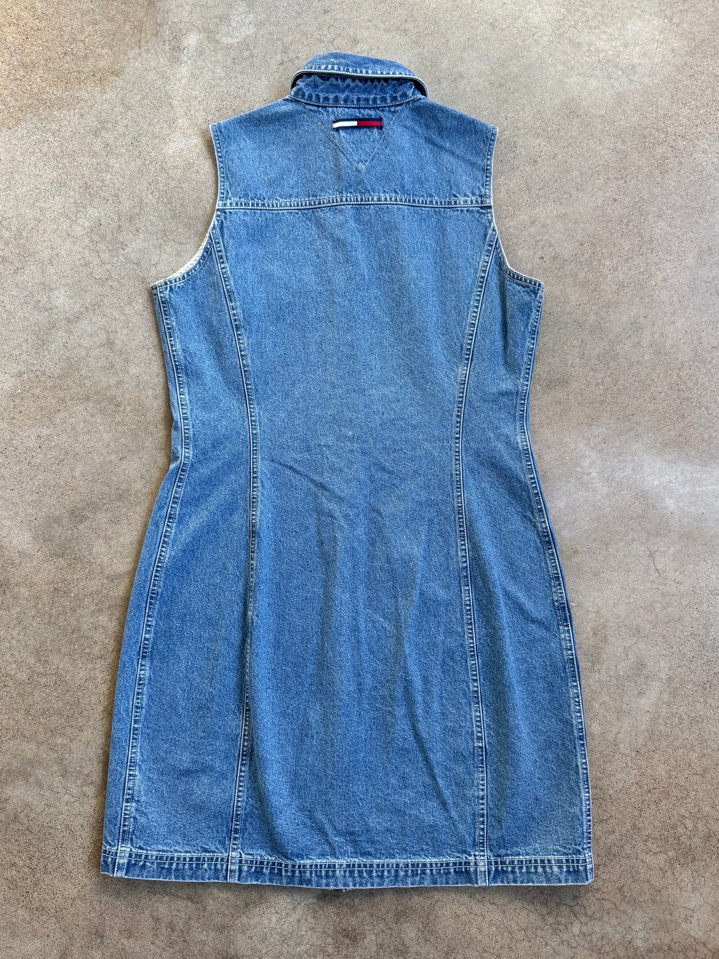 Vintage 1990s Tommy Hilfiger Sleeveless Denim Dress | Medium