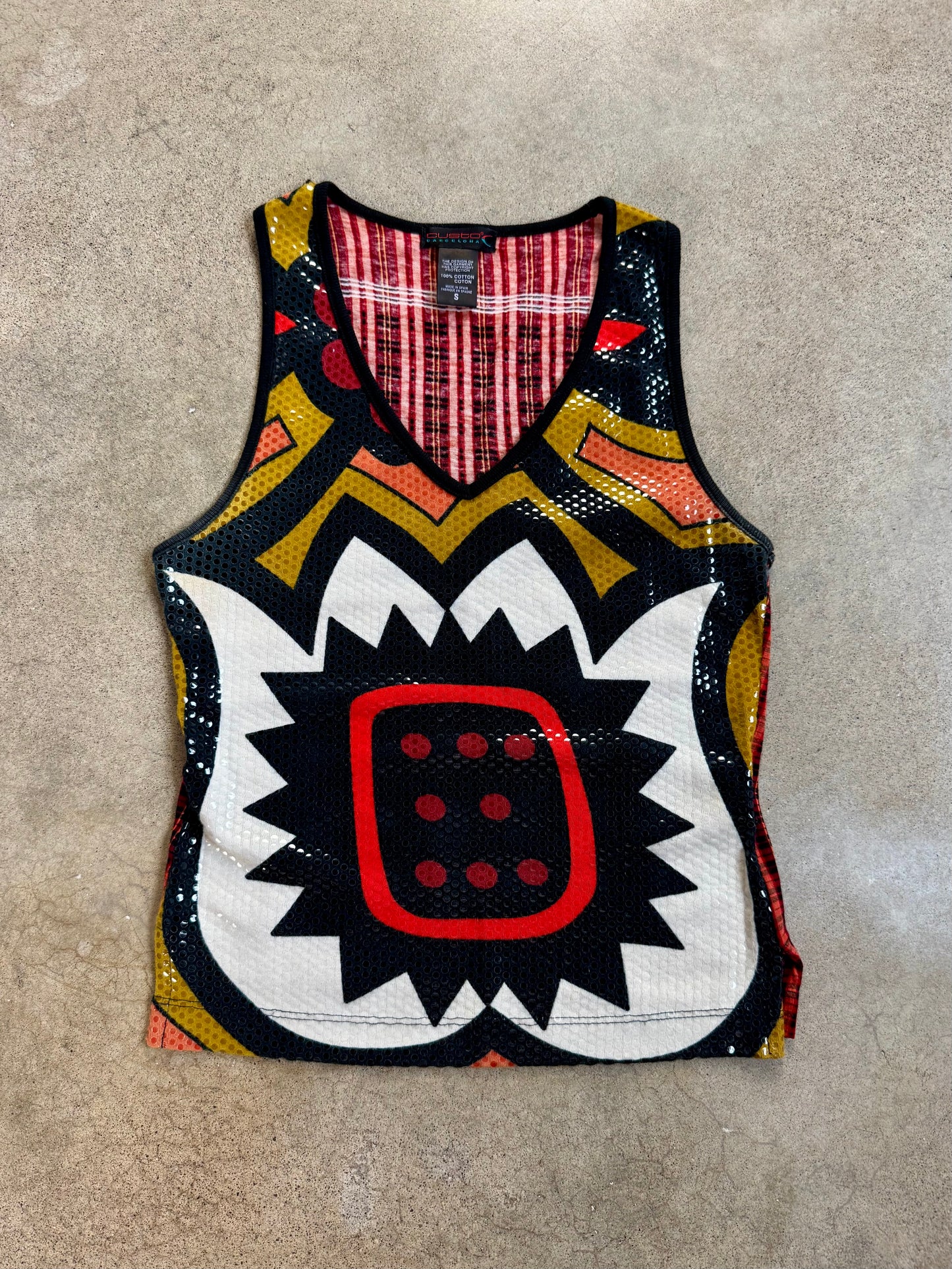 2000s Custo Barcelona Abstract Sequin Tank Top | Small