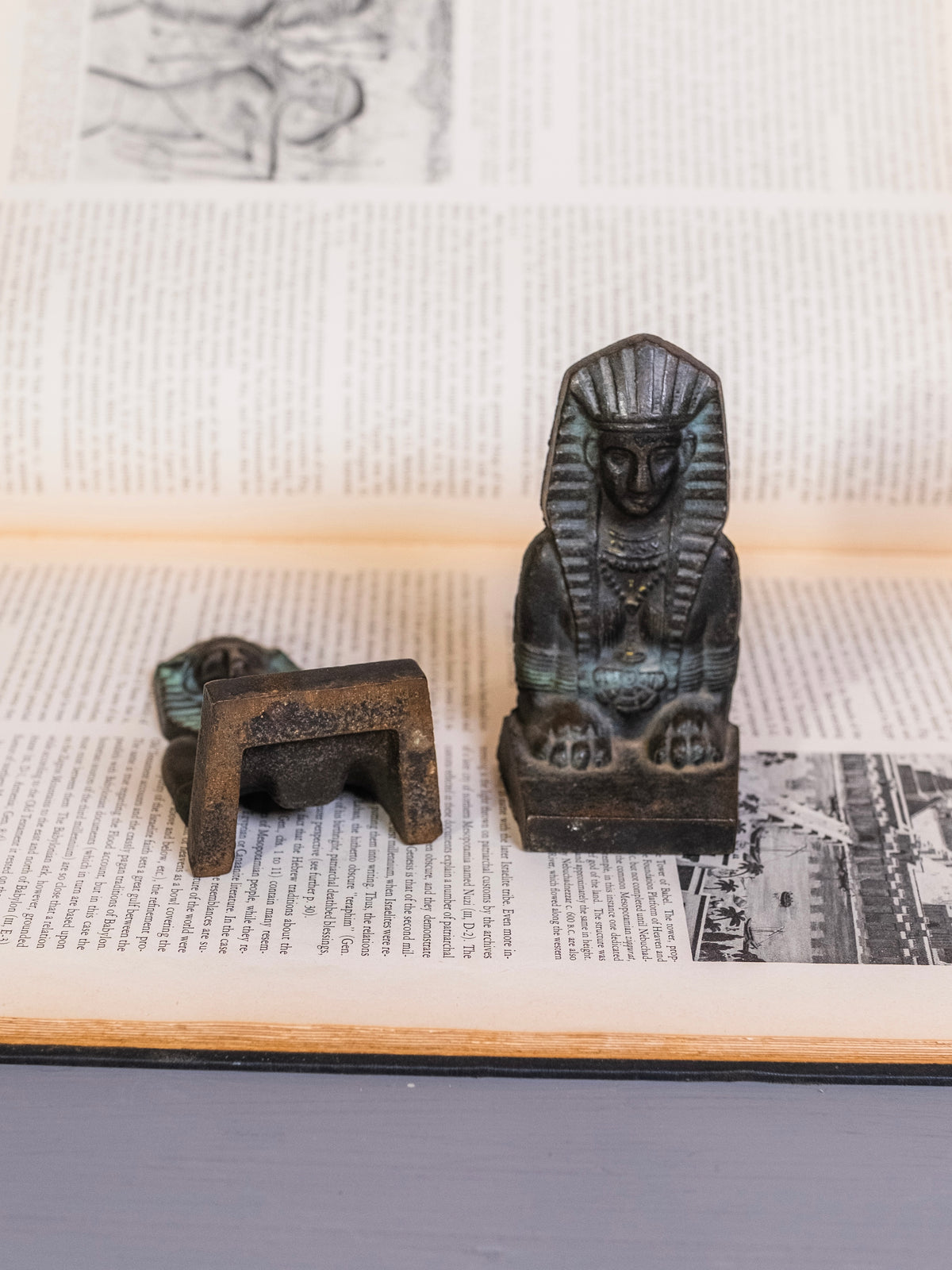 Antique 1920’s Cast Iron Egyptian Sphinx Bookends | Set of 2