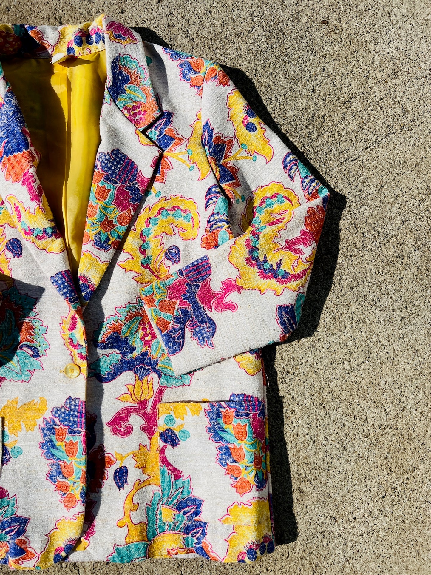 Vintage 1980s Claude Multicolor Paisley Blazer | M/L