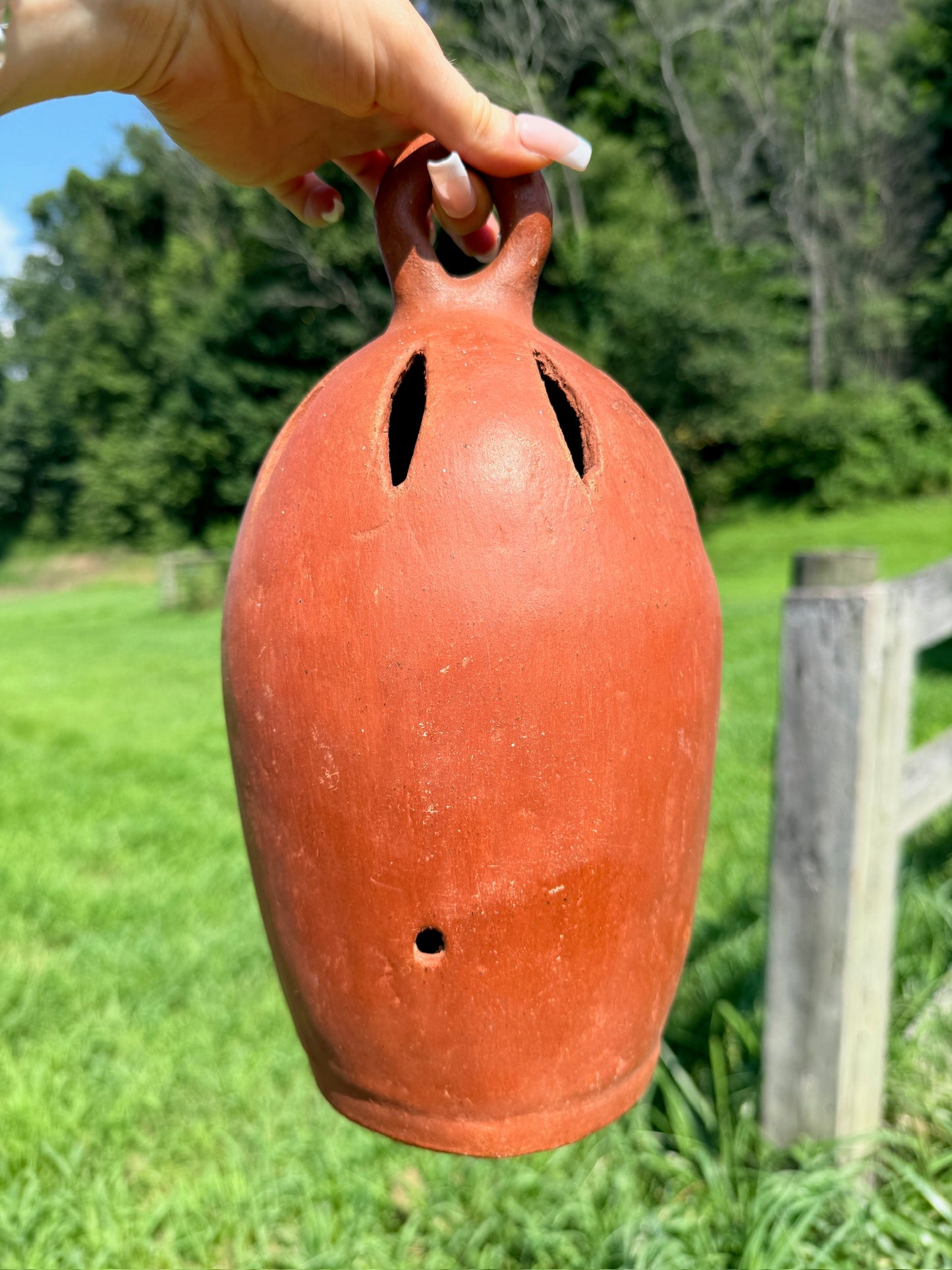 Vintage 1950s Terracotta Mexican Pottery Candle Lantern