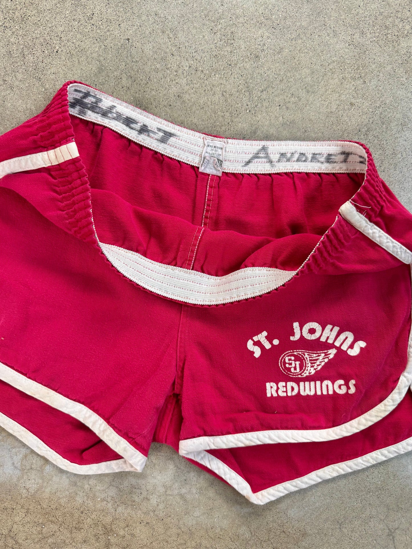 Vintage 1970s St. Johns Redwings Cotton Athletic Shorts | Medium