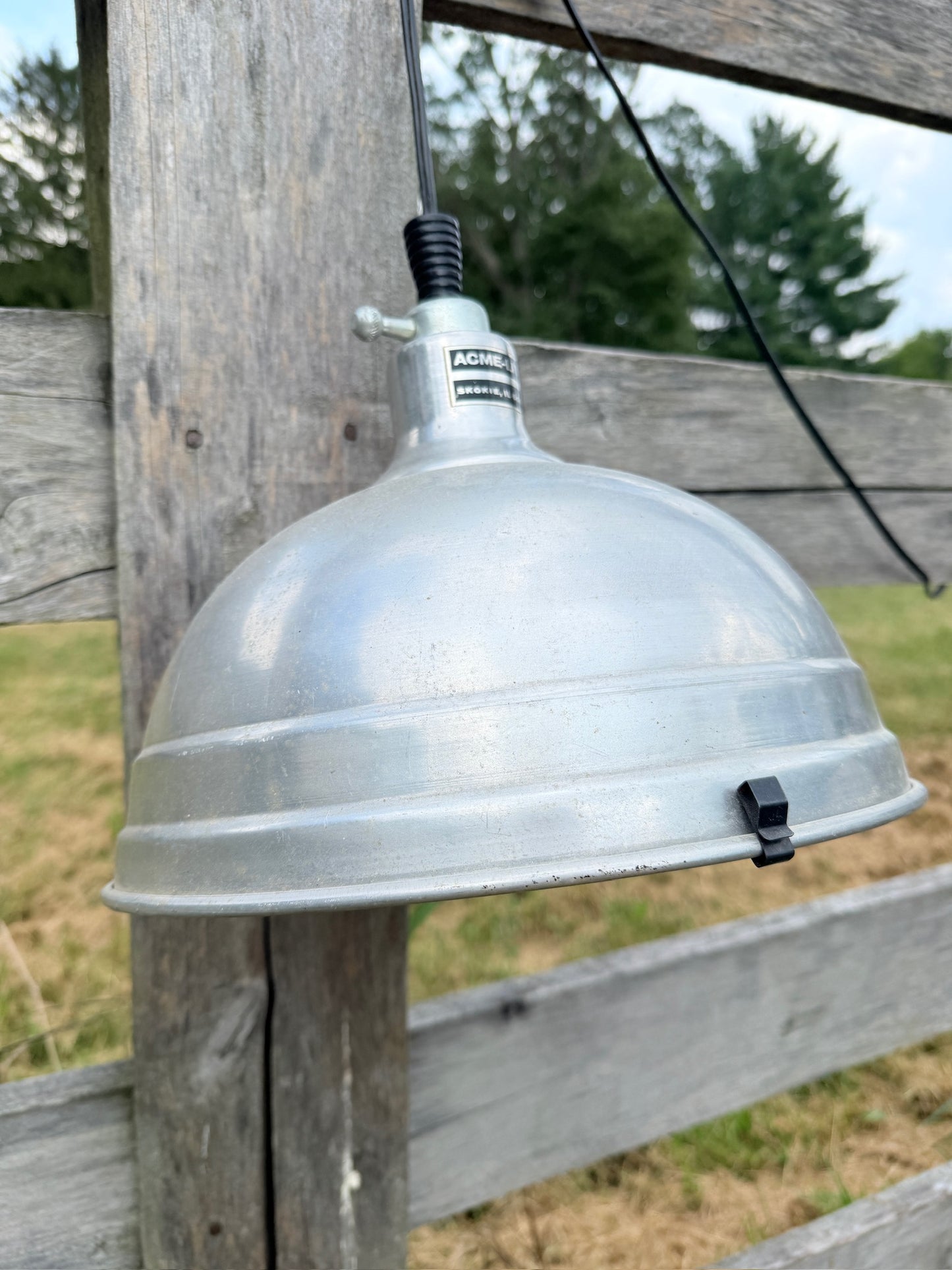 Vintage 1950s ACME Lite Metal Hanging Lamp