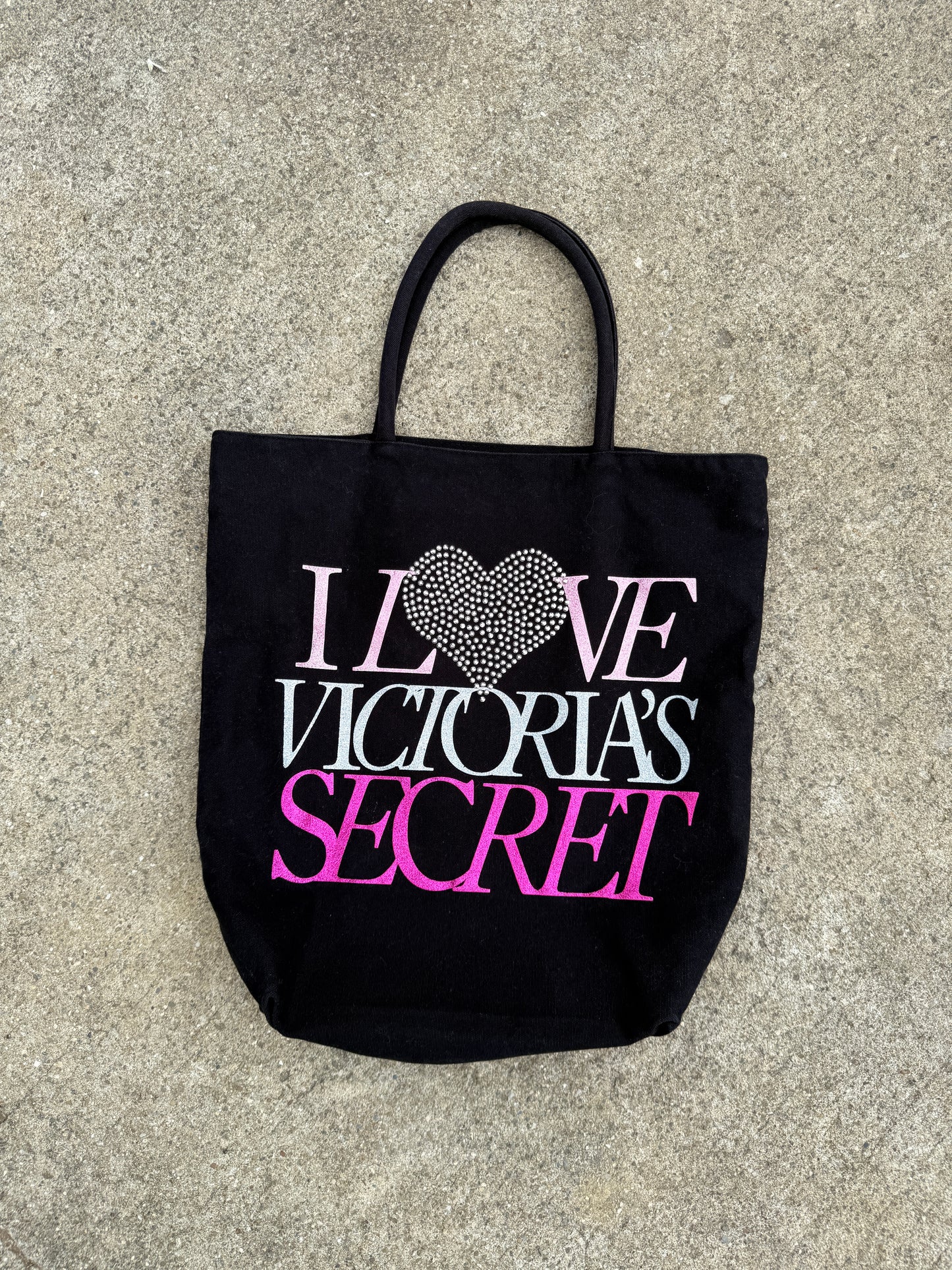 2000's Victorias Secret Black "I Love Victorias Secret" Tote Bag