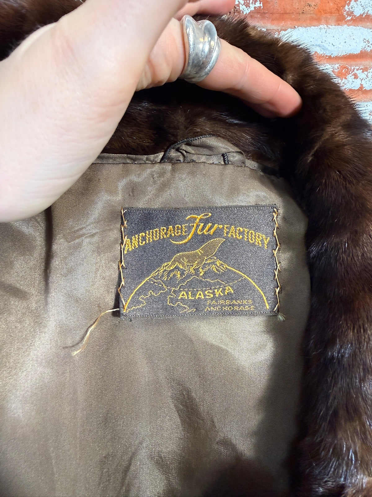 Vintage 1940's/50's Anchorage Fur Factory Brown Mink Full Length Jacket