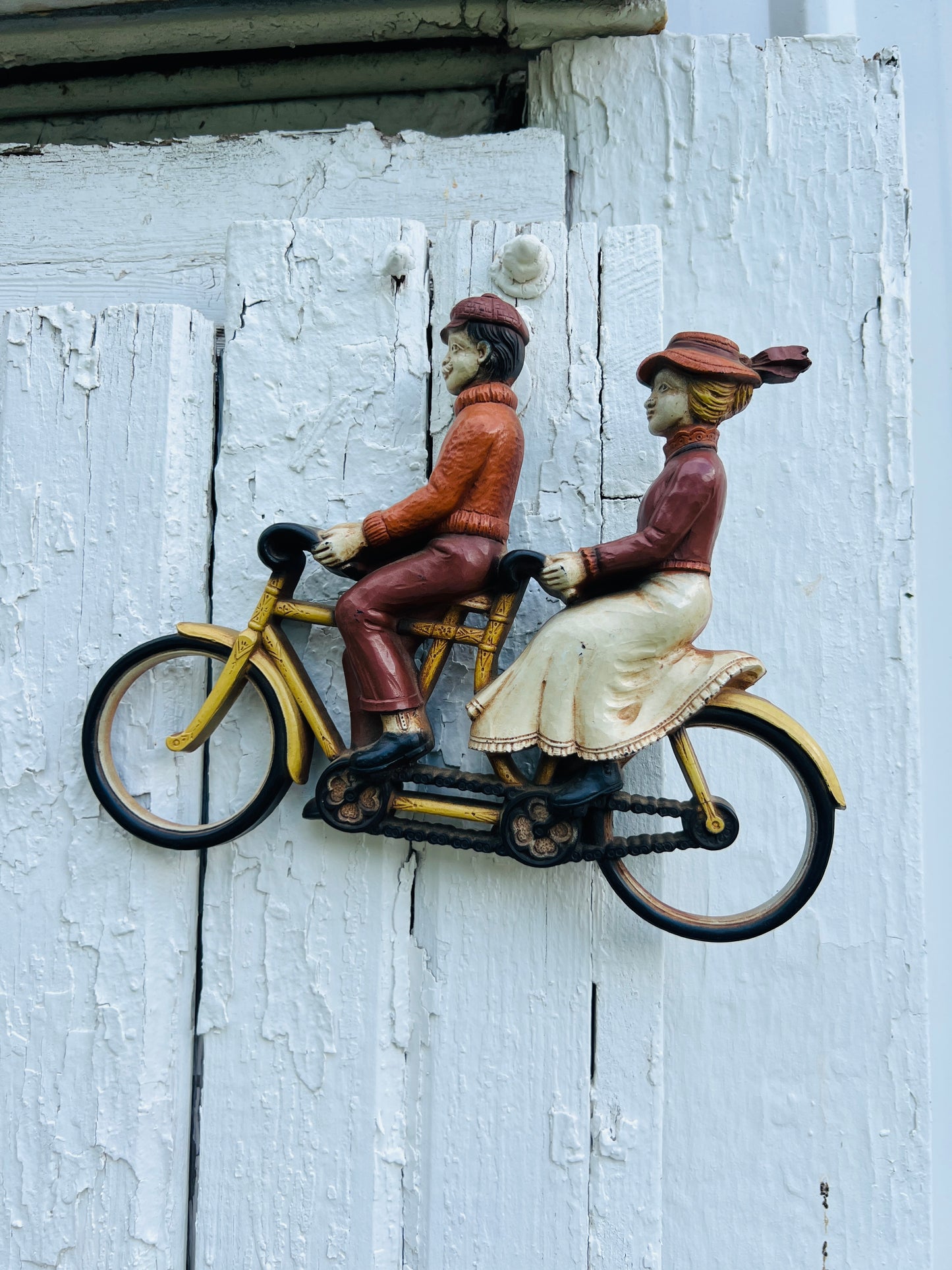 60's Plastic "Couple on Bike" Wall Hanging