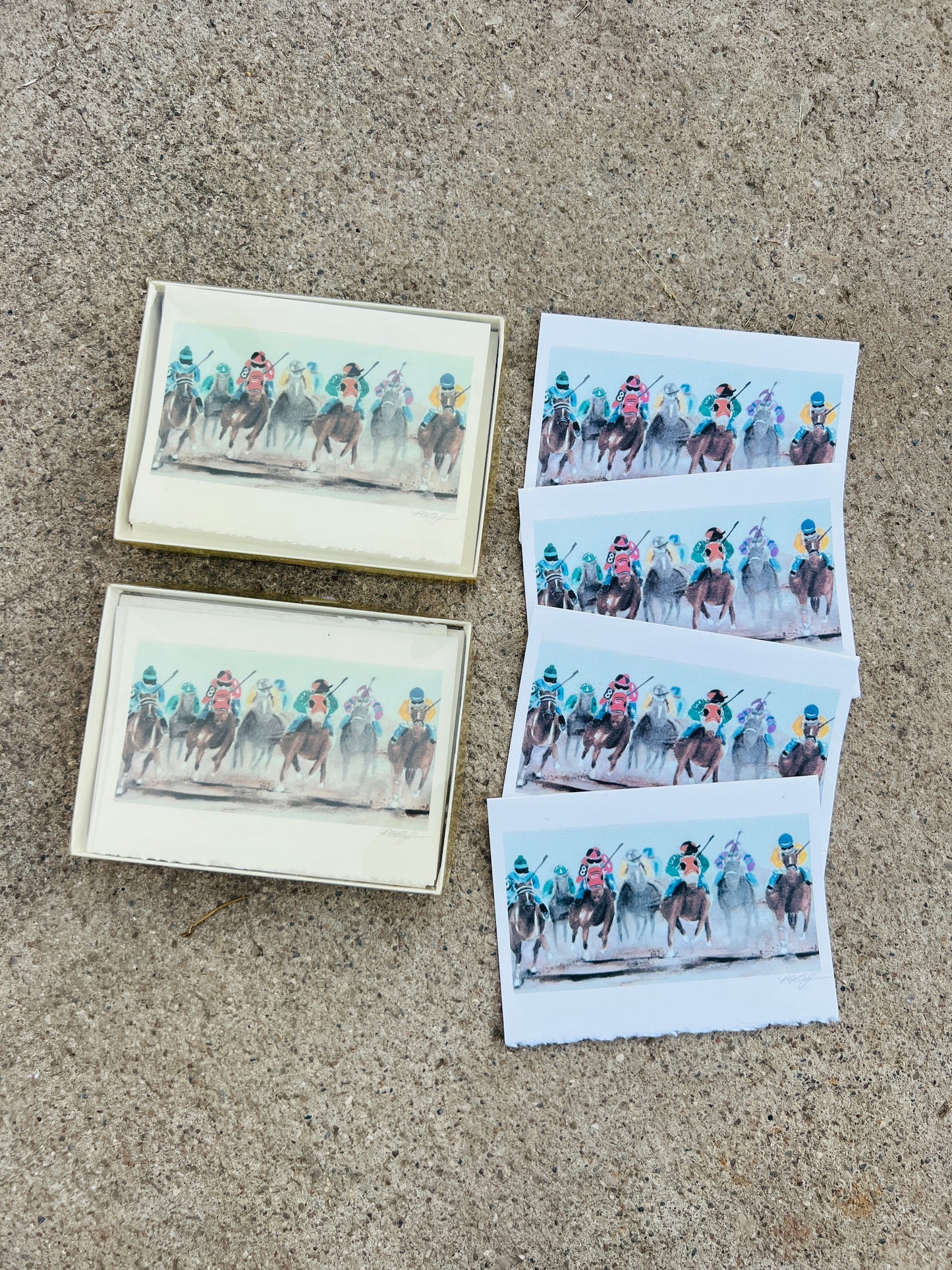 90's Rita E. Dicaprio Equestrian Watercolor Print Greeting Cards