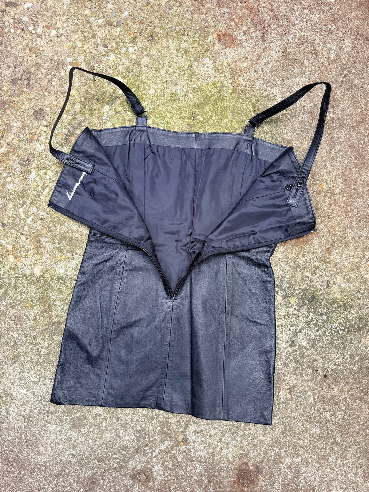 Vintage 1990’s Black Leather Micro Mini Dress