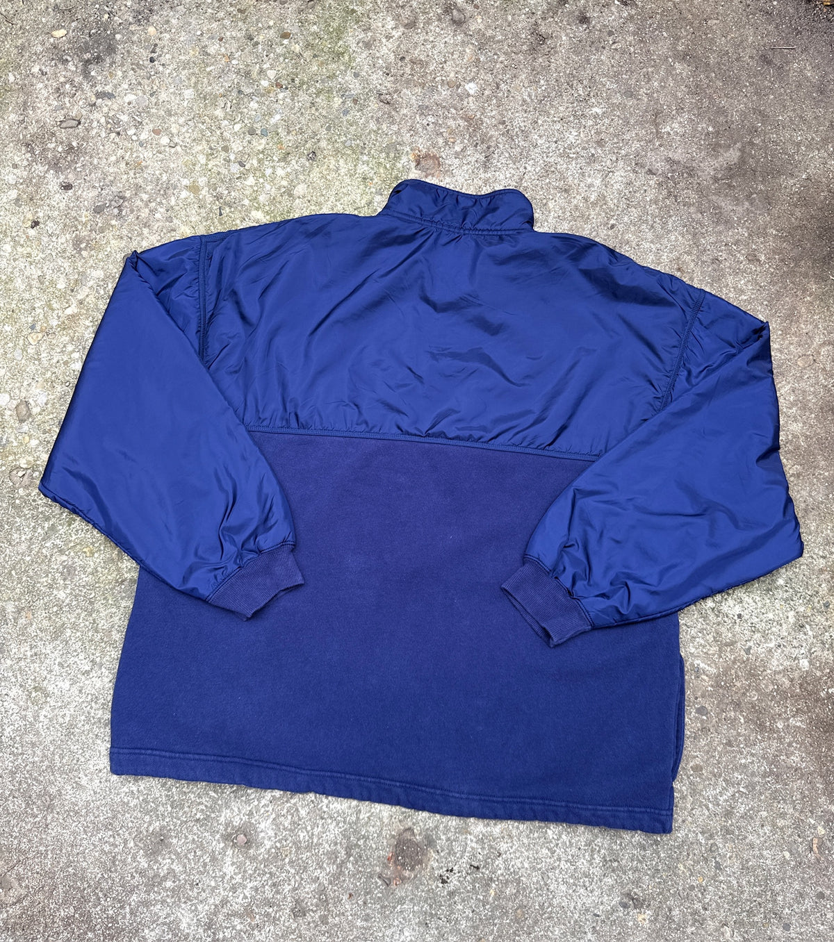 Vintage 1990's EBTEK By Eddie Bauer Navy Blue Quarter Zip Pullover