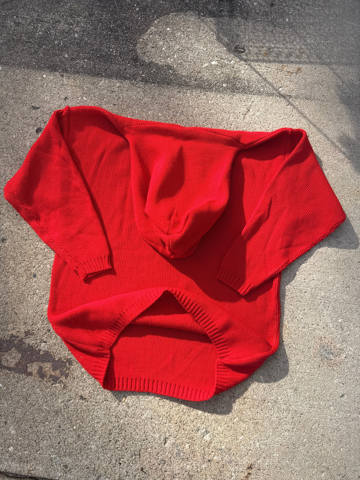 Vintage 1980s-90s Chanel "Paris" Bootleg Red Acrylic Hoodie
