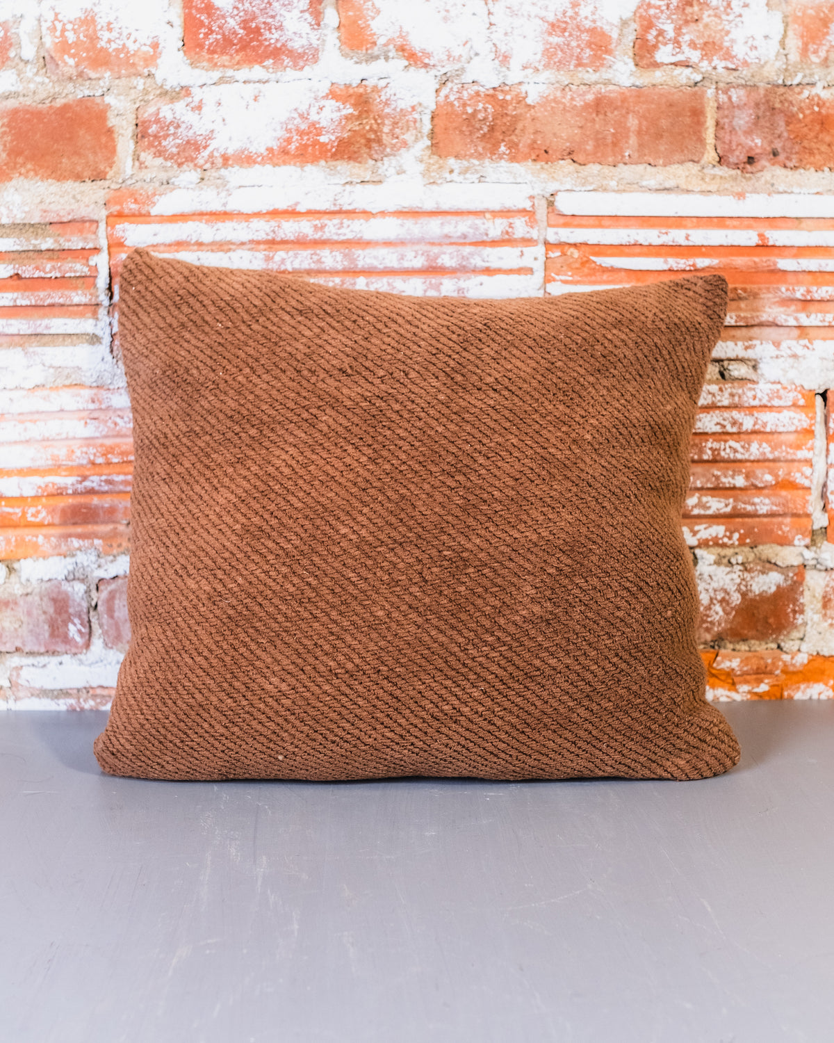 Vintage Style Brown & White Swiss Cross Patched Throw Pillow