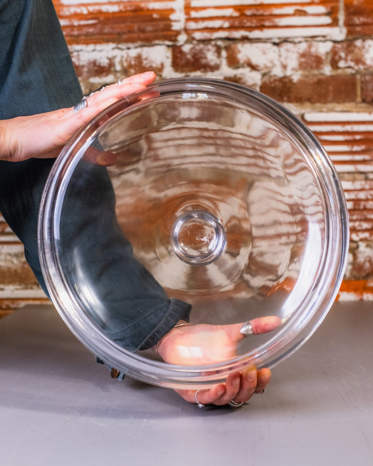 Vintage MCM Glass Domed Pie Plate