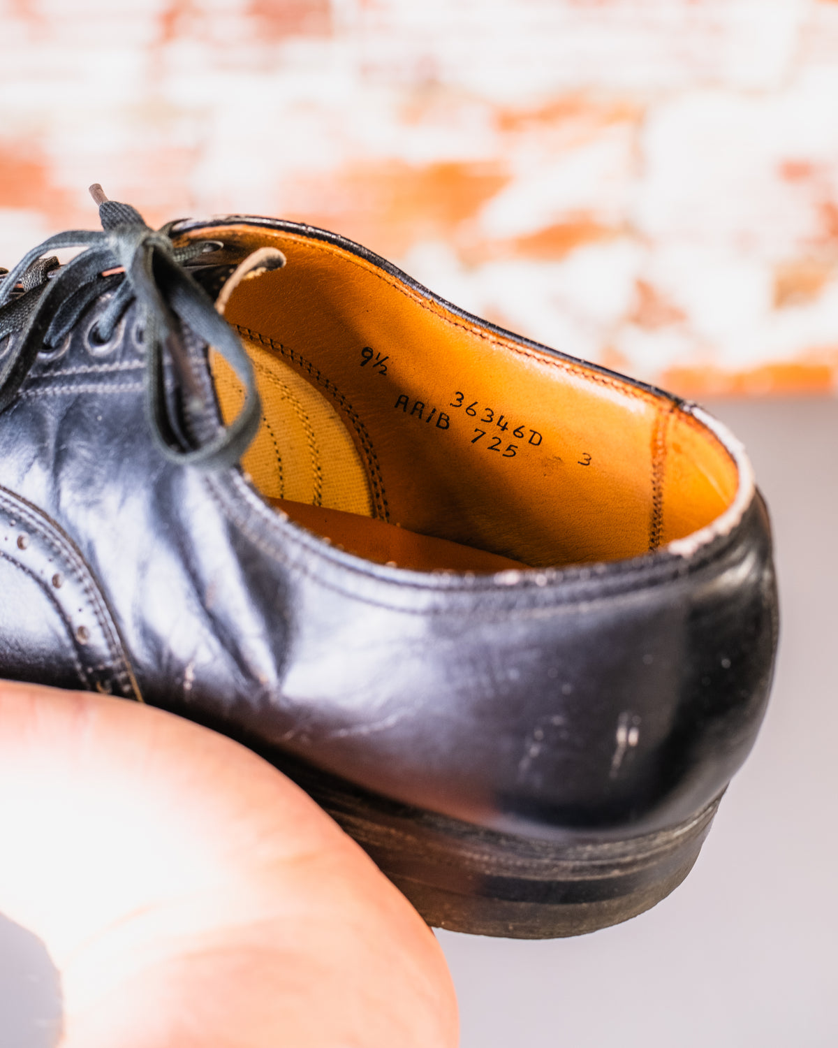 Vintage 1960's Johnny Bull Black Leather Lace Up Oxford Shoes