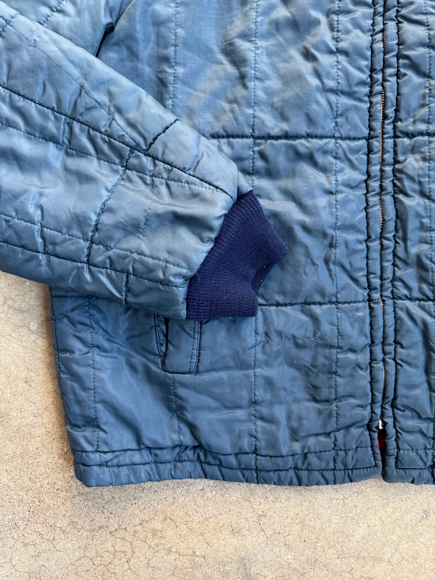 Vintage 1970s Sears Reversible Quilted Zip-Up Jacket | XL