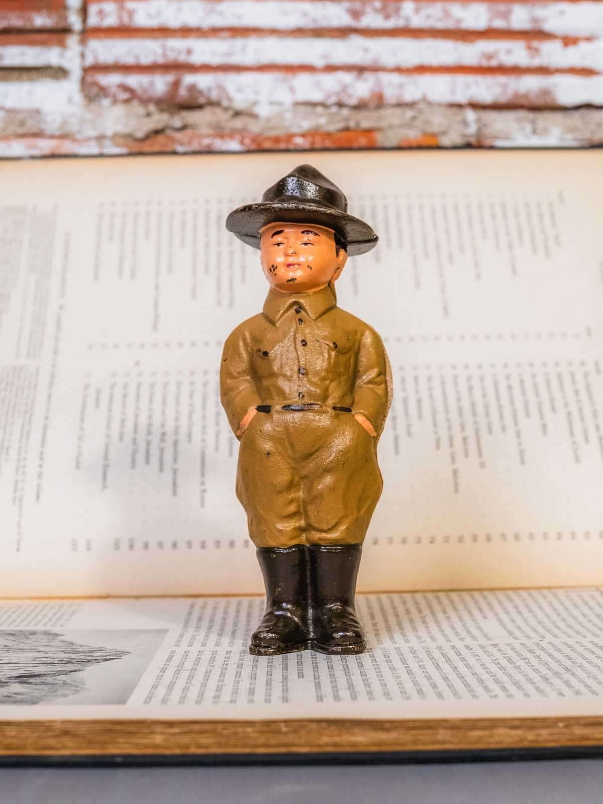 Antique Cast Iron Forest Ranger/Dough Boy Coin Bank