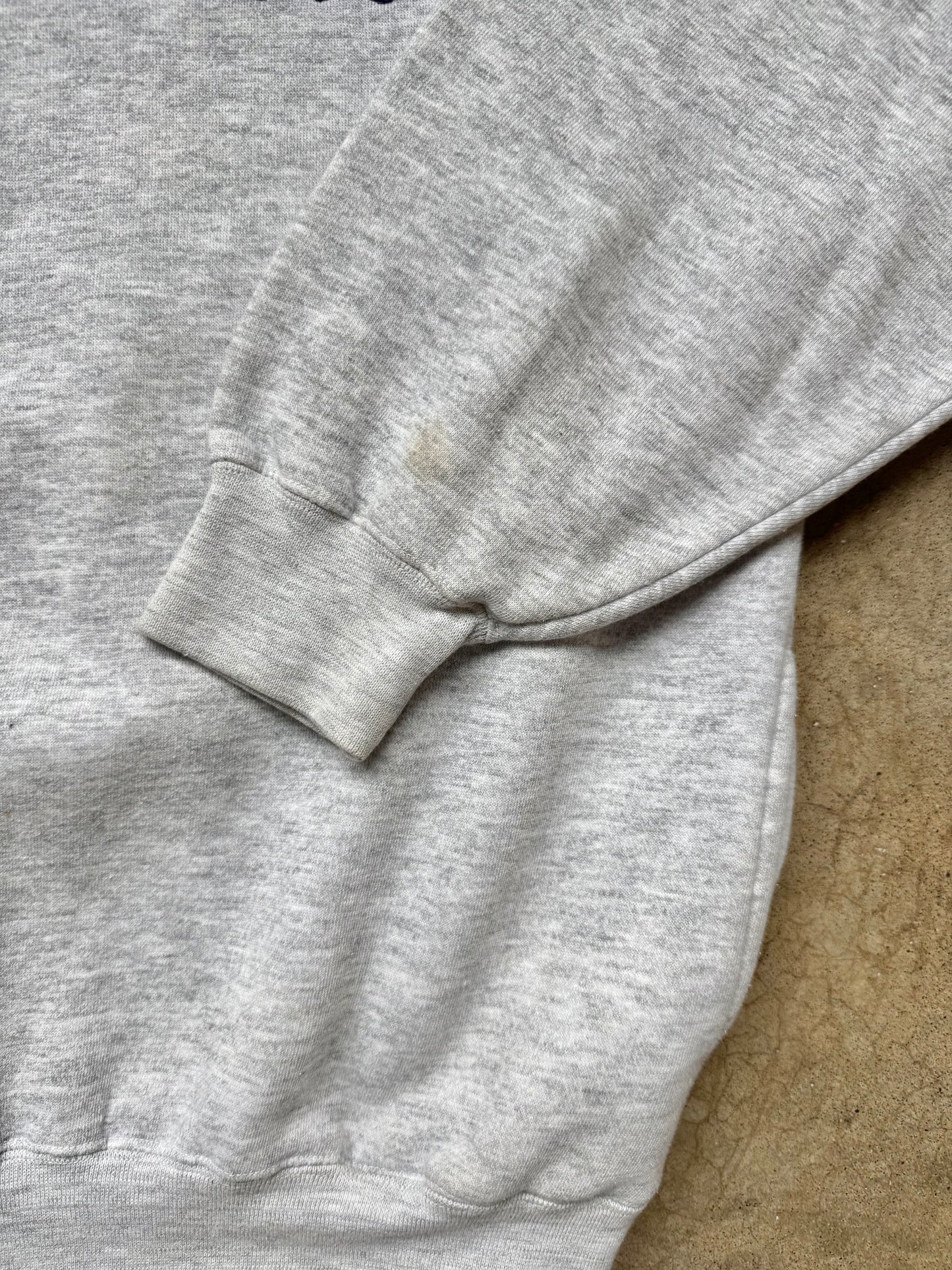 Vintage 1990s Boss America Grey & Navy Hoodie Sweatshirt | Medium
