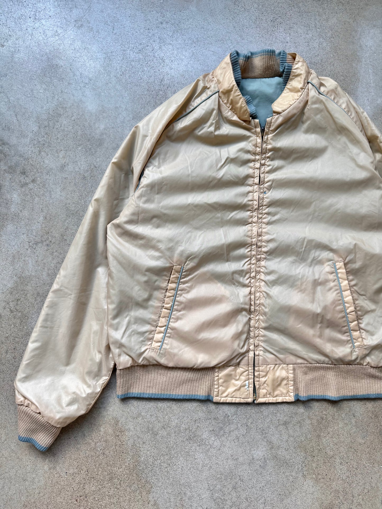 Vintage 1970s/80s JCPenney Active Reversible Zip-Up Windbreaker Jacket | Large