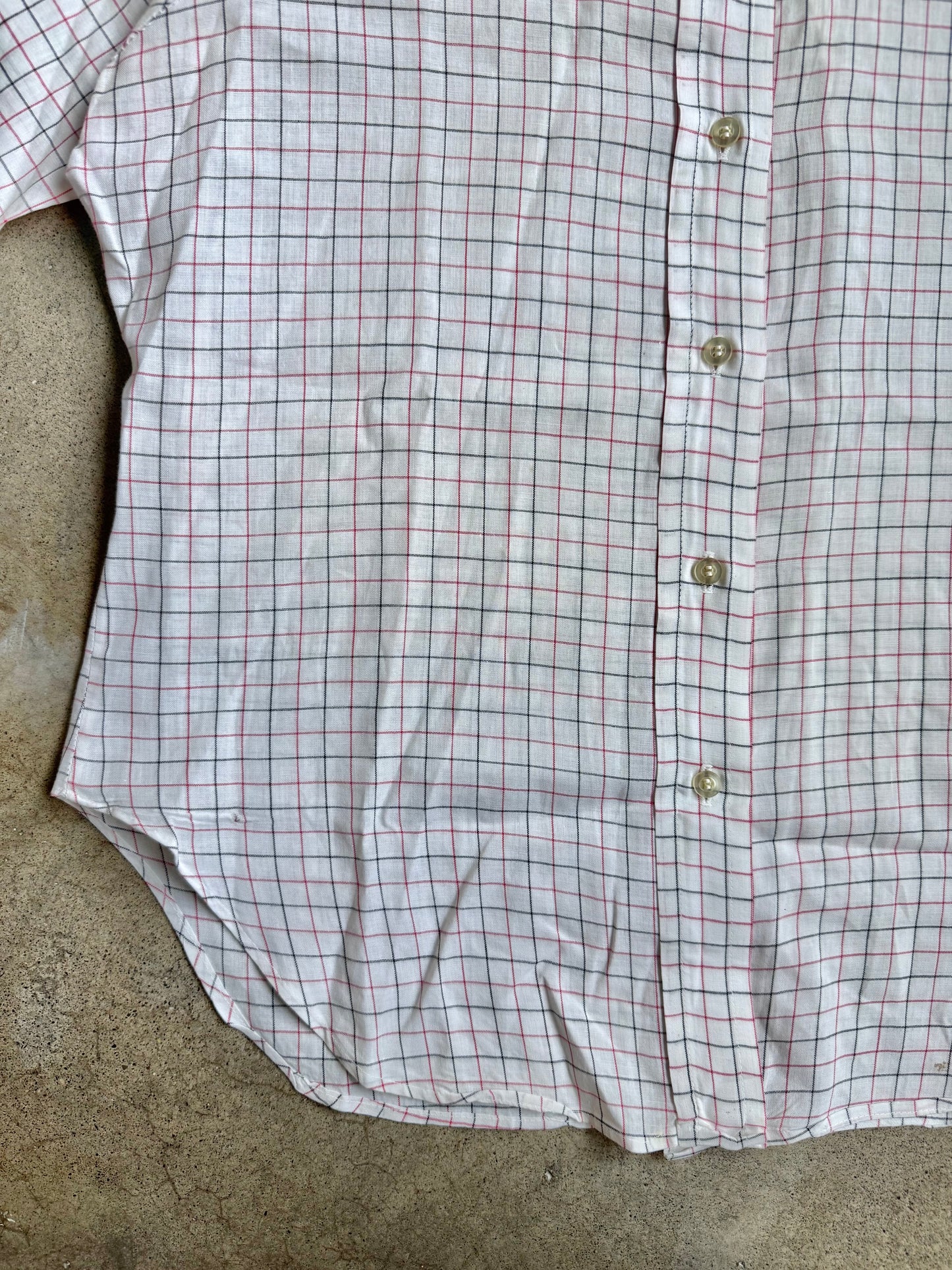 Vintage 1950s/60s Penney's Lady Towncraft Black & Red Check Short Sleeve Shirt | Large