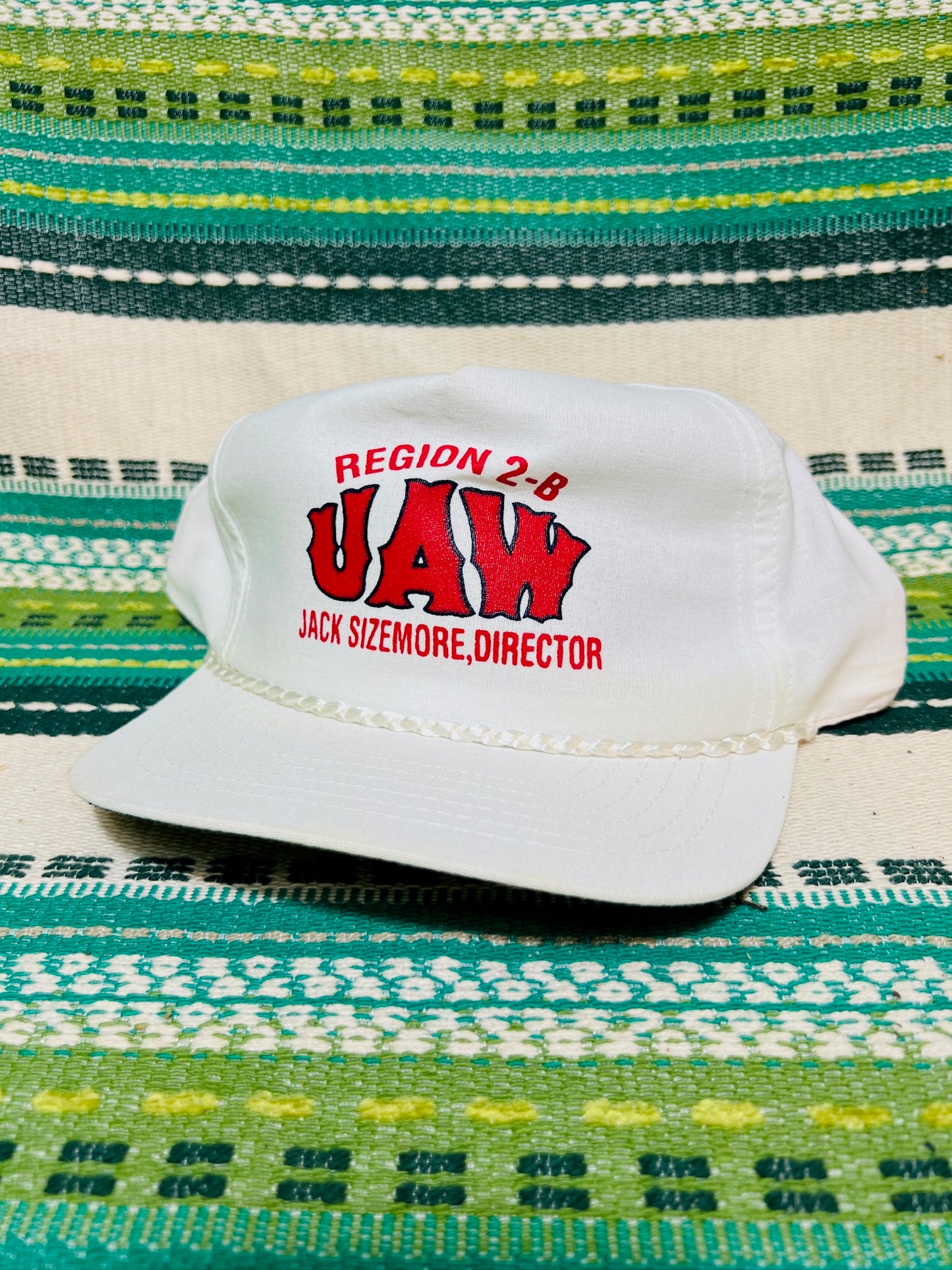 Vintage UAW Region 2-B White Snapback Hat