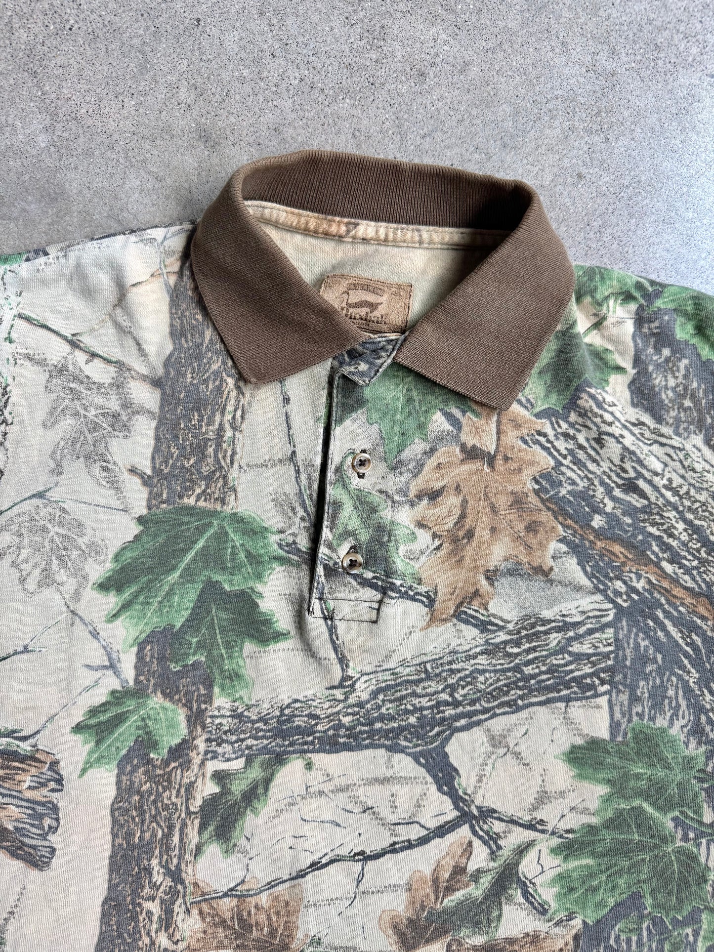 Vintage 1990s Duxback Realtree Camo Polo Shirt | Large