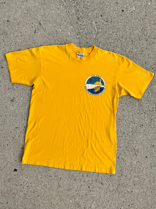 Vintage 1980s Yellow 3761 STUS Airpower Graphic Tee | Large