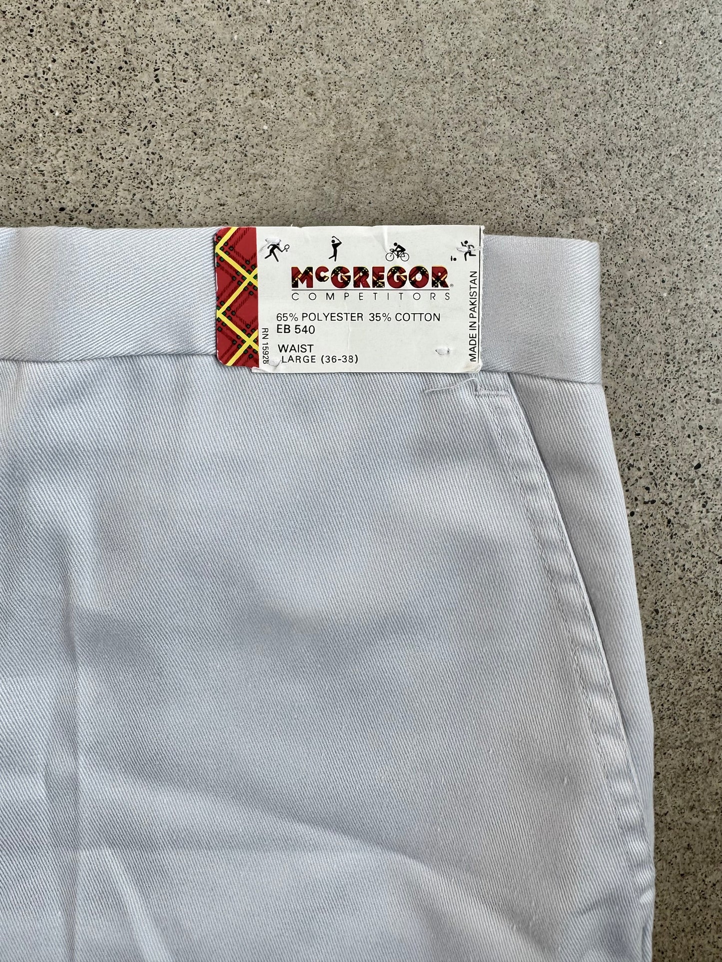 Vintage 1960s Deadstock McGregor Grey Chino Shorts | Large