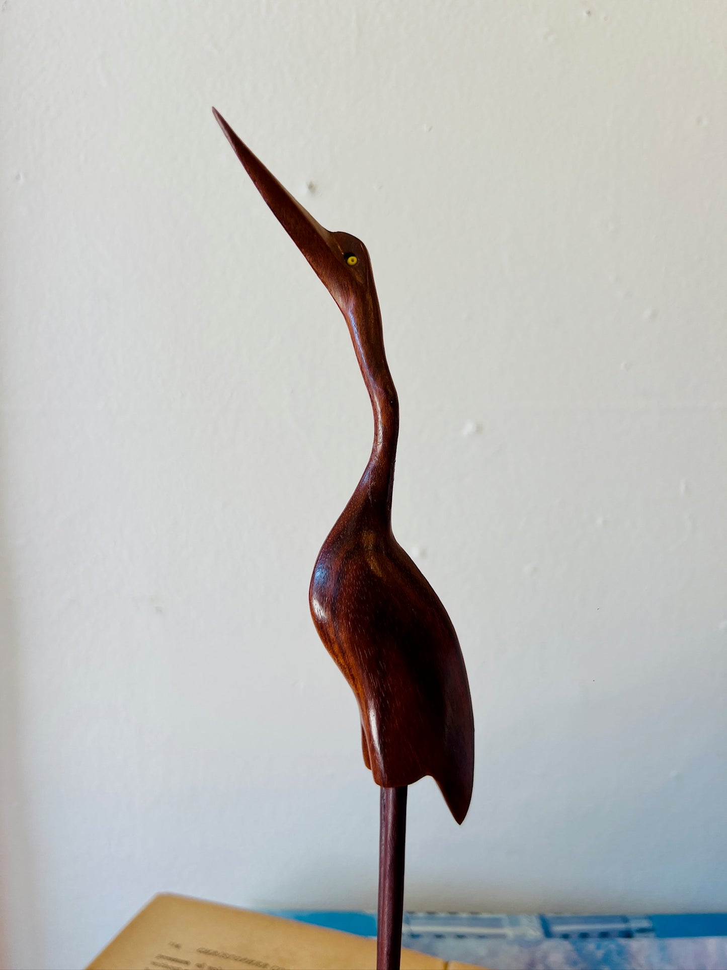 Vintage Wooden Heron Statue