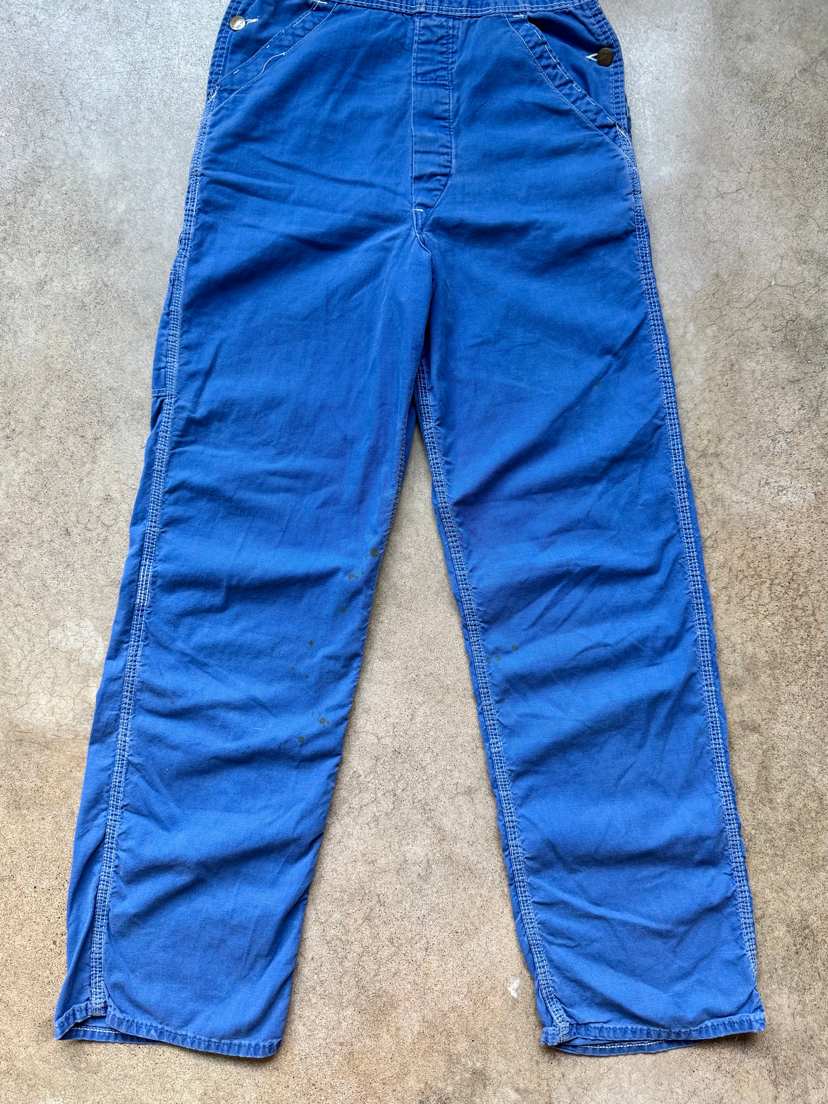 Vintage 1960s Washington DeeCee Blue Dyed Denim Bib Overalls | XS