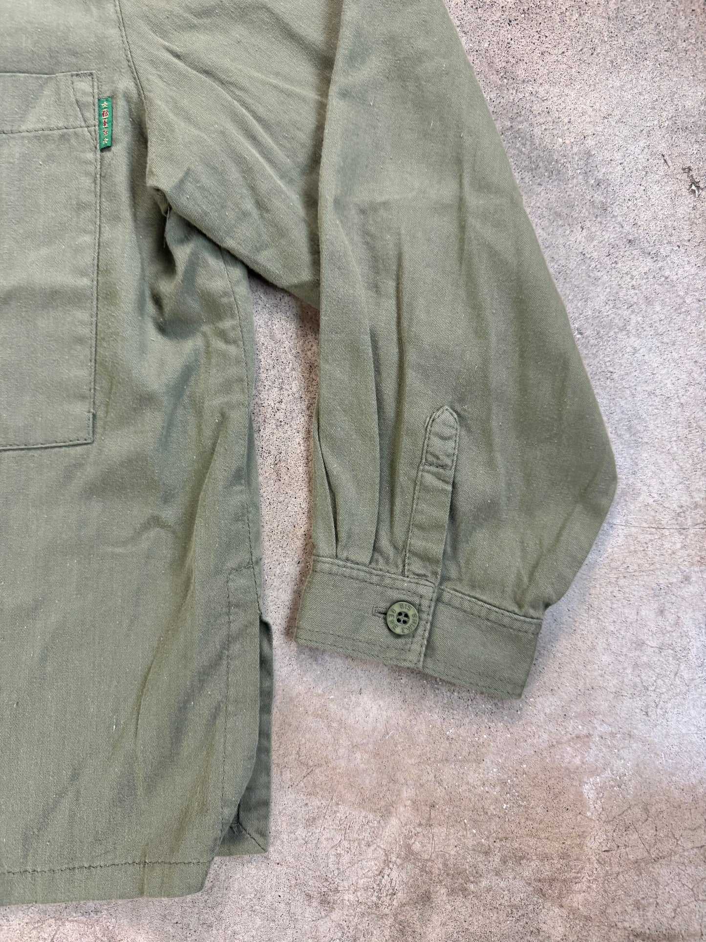 Vintage 1990s Bis by Gene Ewing Green Cotton Button-Up Shirt | M/L